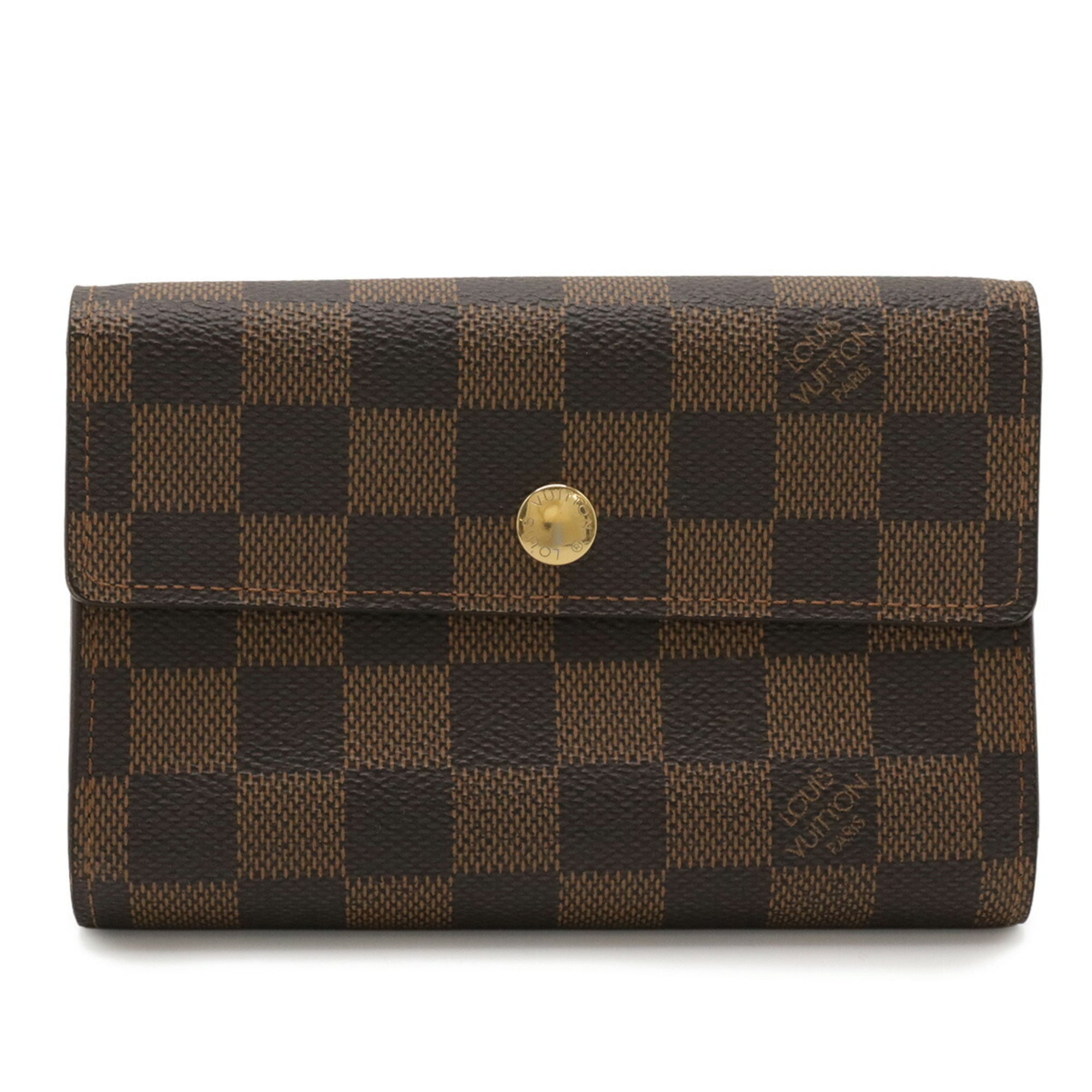 Louis Vuitton Brown Damier Canvas Pvc Damier Canvas Wallet (Tri-Fold)