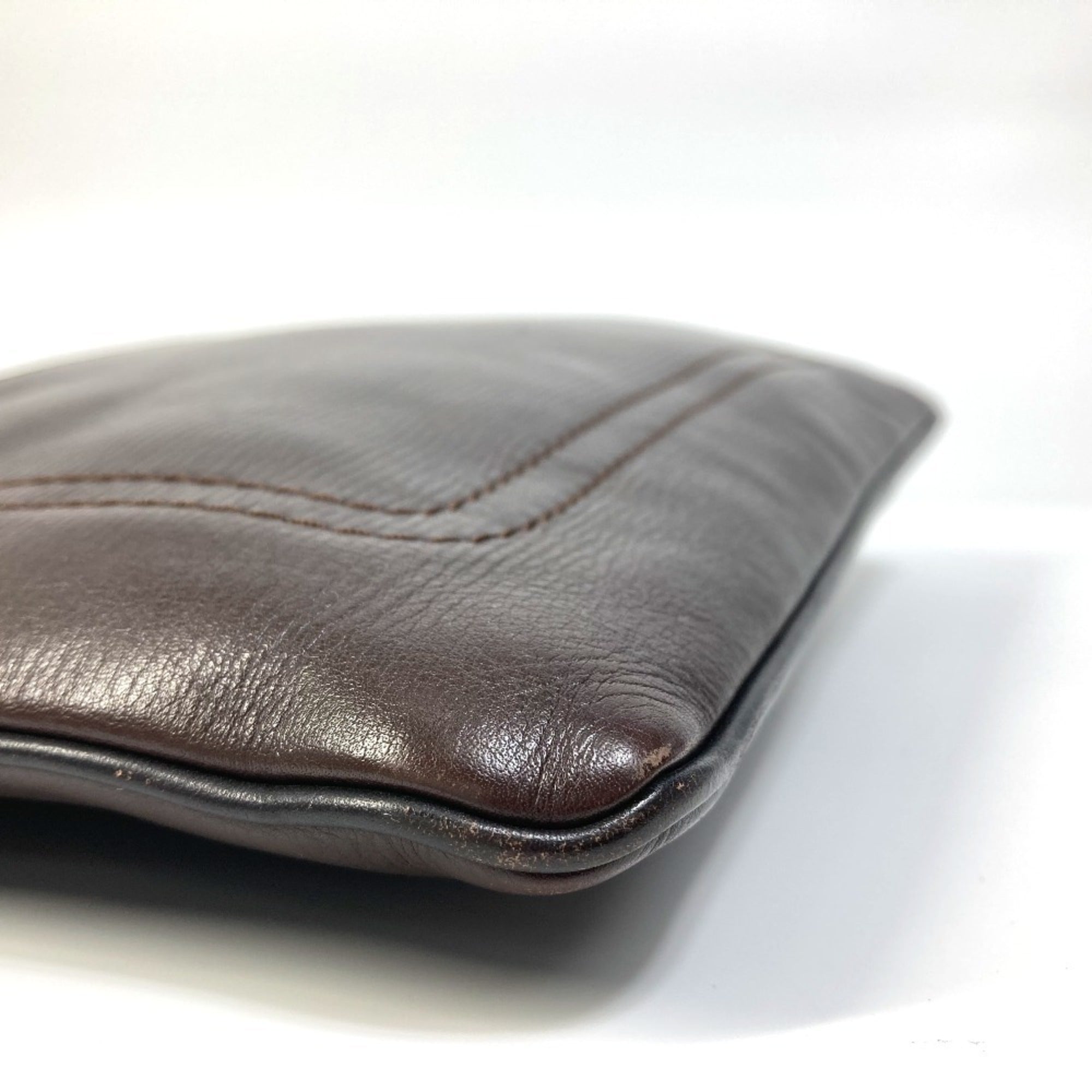Louis Vuitton Brown Coffee Utah Leather Pochette Shoulder Bag
