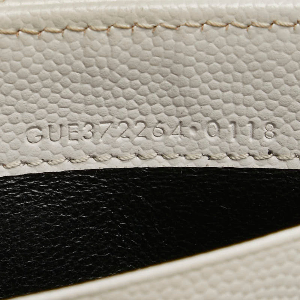 Saint Laurent White Leather Long Wallet (Bi-Fold) (Pre-Owned)