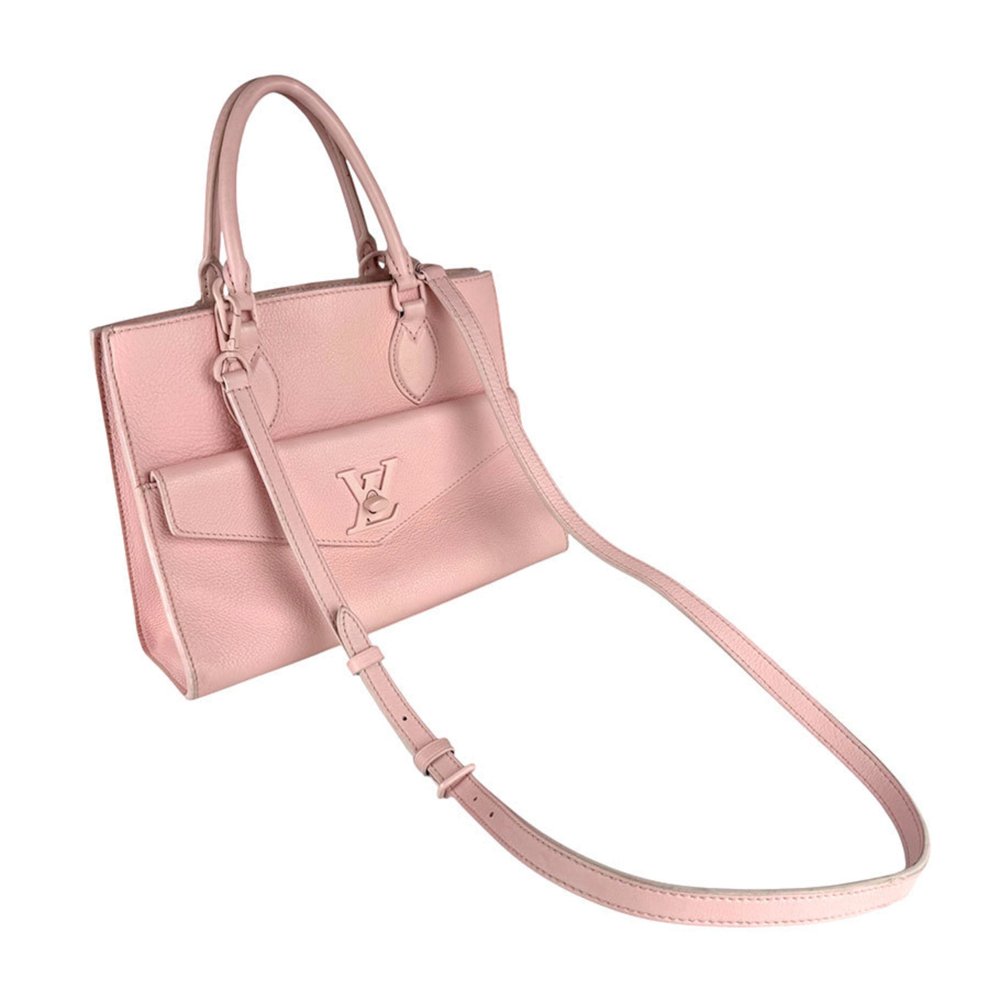 Louis Vuitton Pink Leather Handbag Shoulder Bag