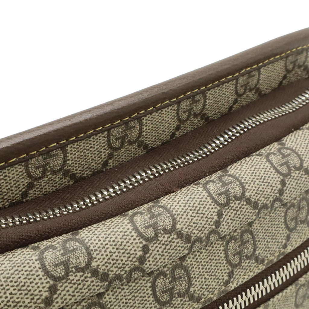 Gucci Beige Brown Green Red Color Gg Supreme Pouch Sling Bag (Pre-Owned)