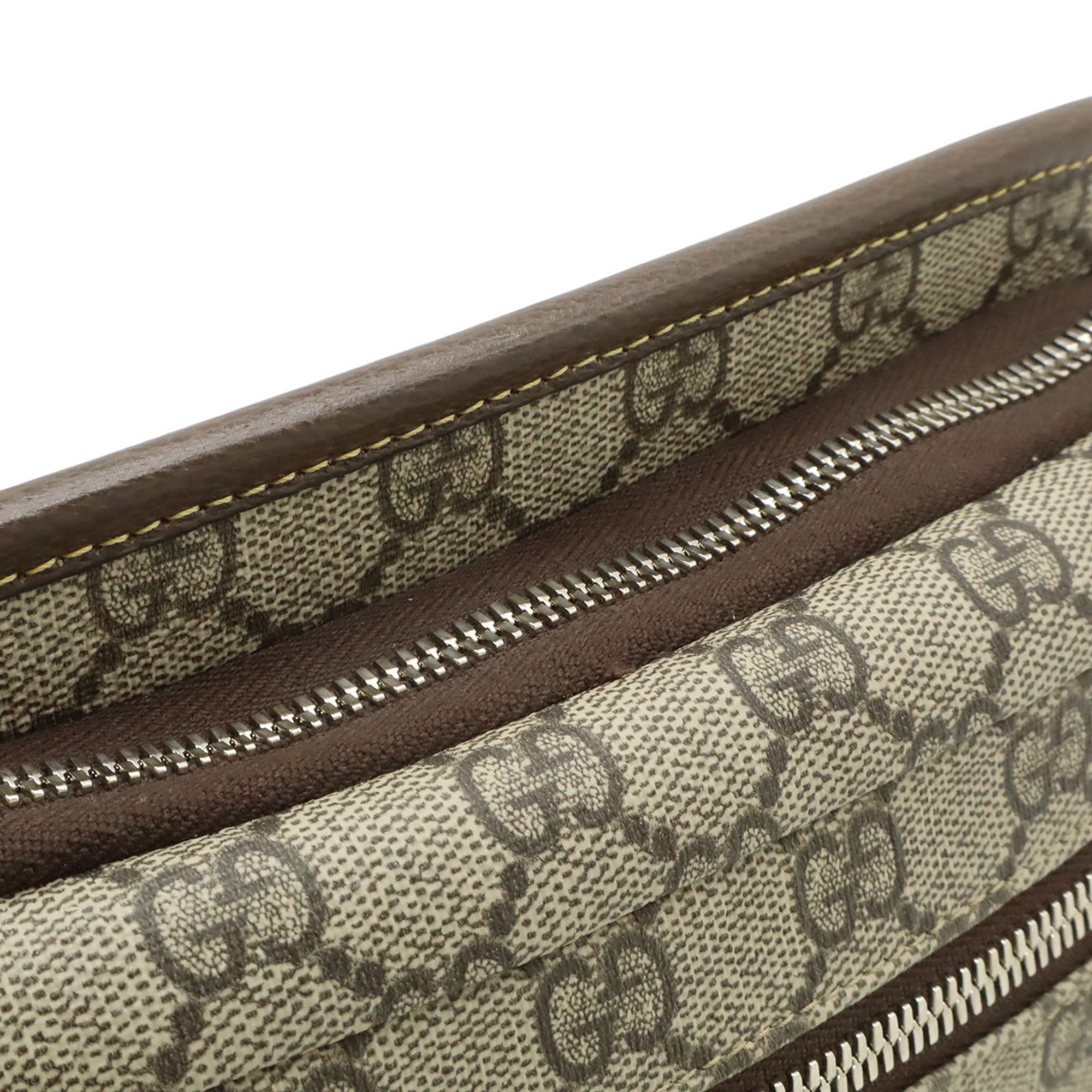 Gucci Beige Brown Green Red Color Gg Supreme Pouch Sling Bag (Pre-Owned)
