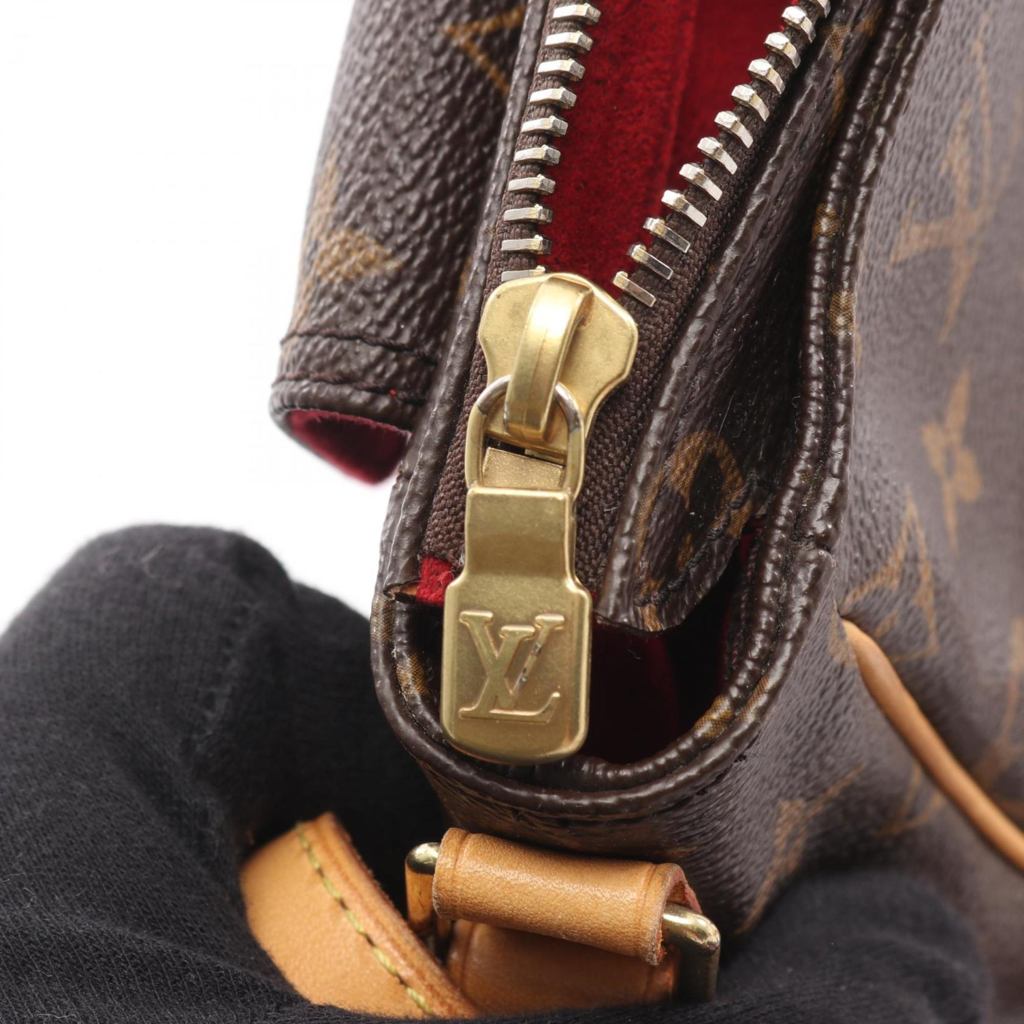 Louis Vuitton Monogram Brown Coated Canvas Leather Shoulder Bag