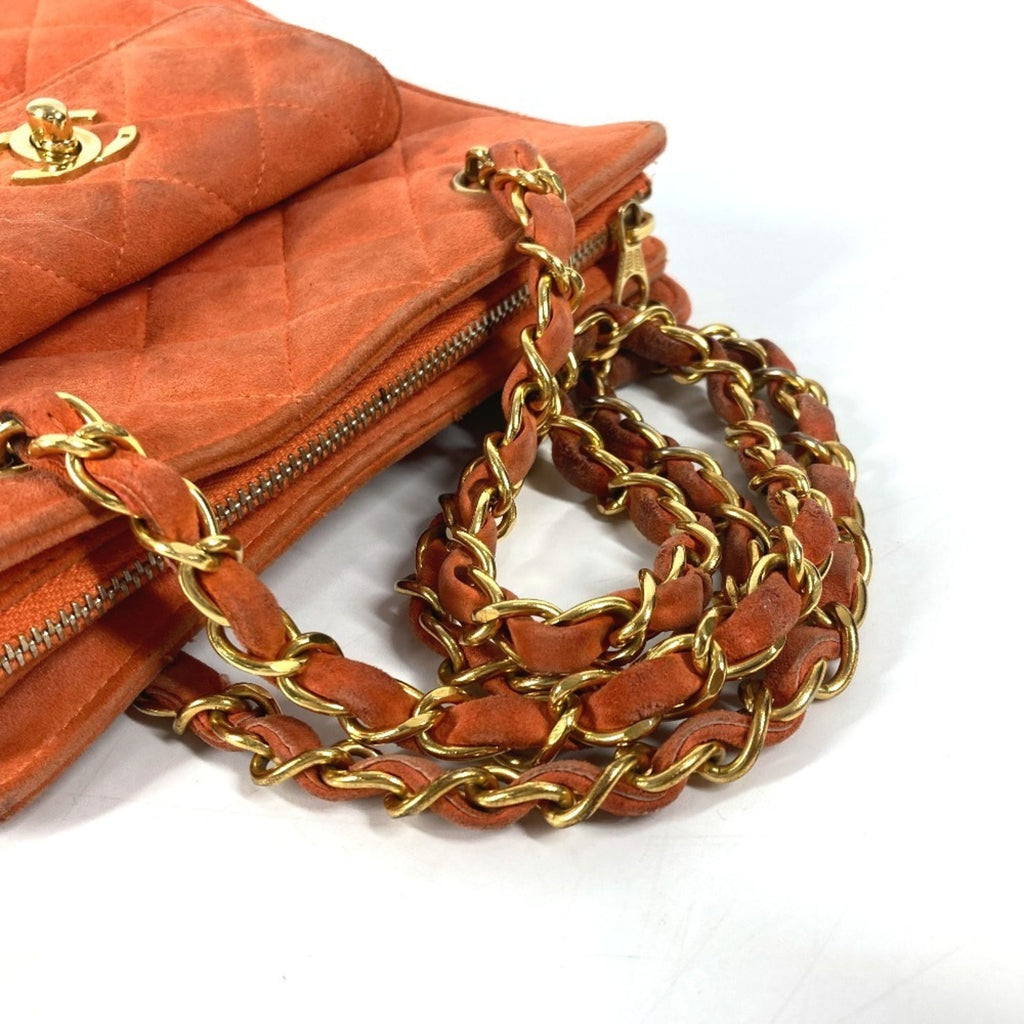 Chanel Orange Suede Handbag Shoulder Bag