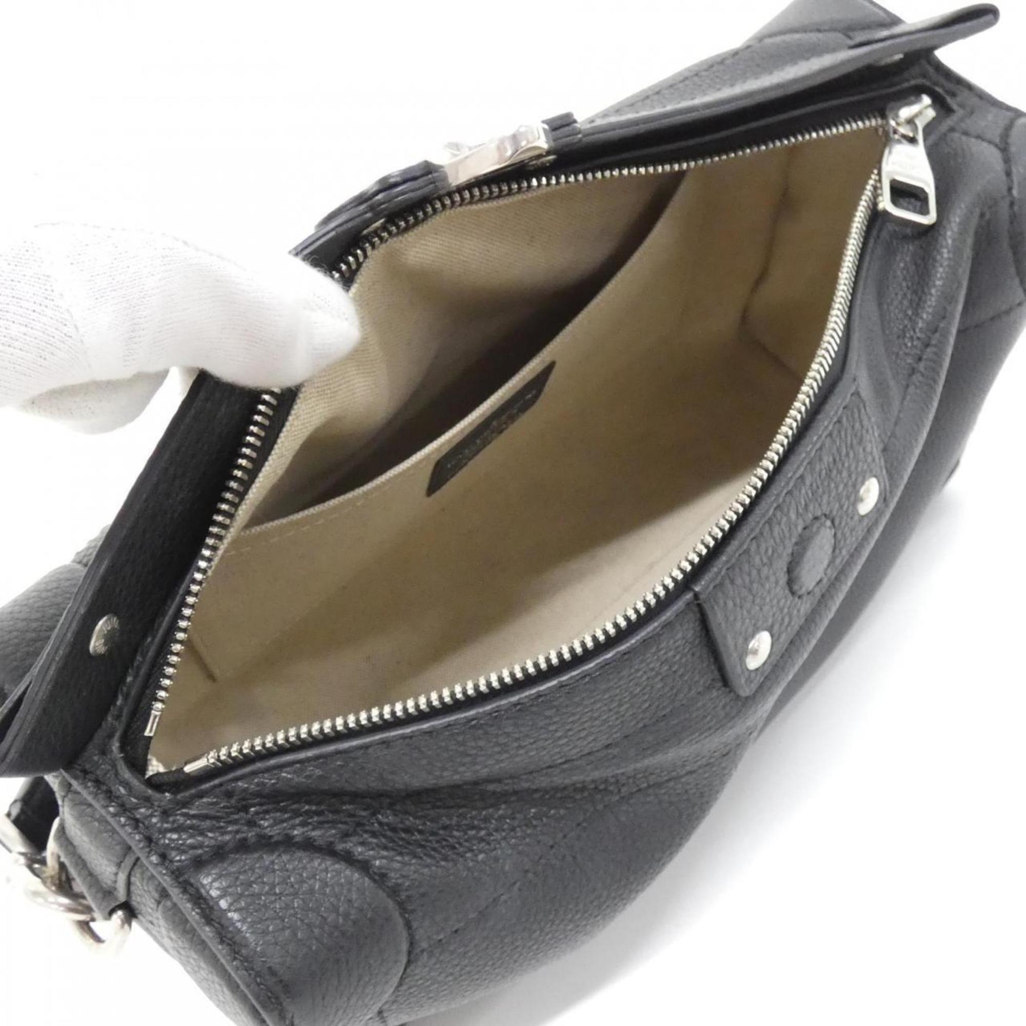 Louis Vuitton Black Leather Shoulder Bag