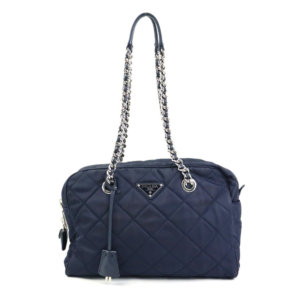 Prada Navy Nylon Shoulder Bag
