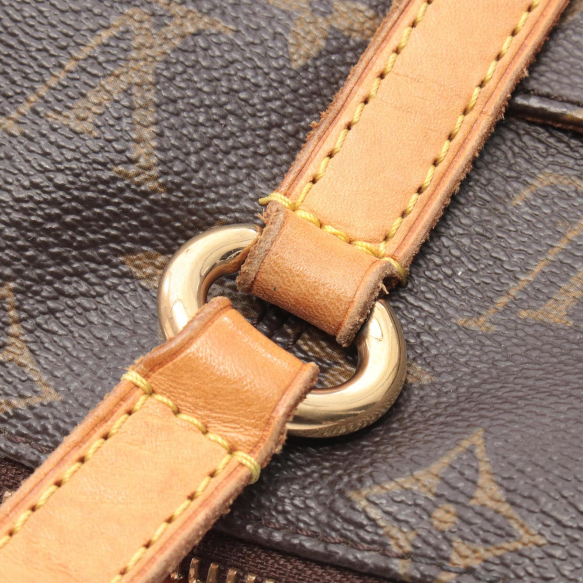 Louis Vuitton Brown Coated Canvas Leather Handbag Tote Bag