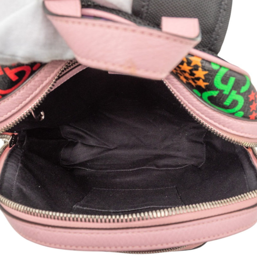 Gucci Black Multi-Color Pink Pvc Leather Backpack (Pre-Owned)