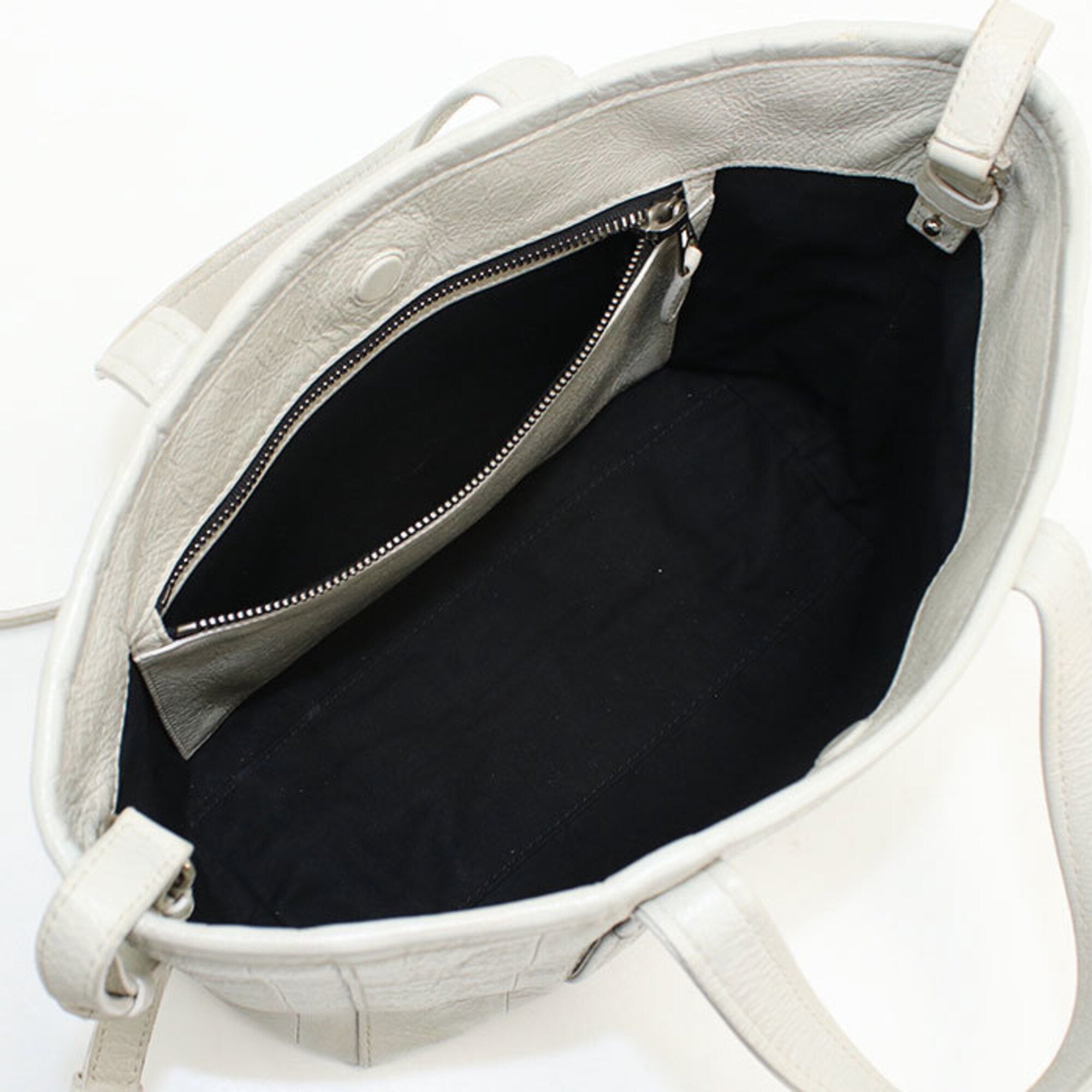 Balenciaga White Leather Tote