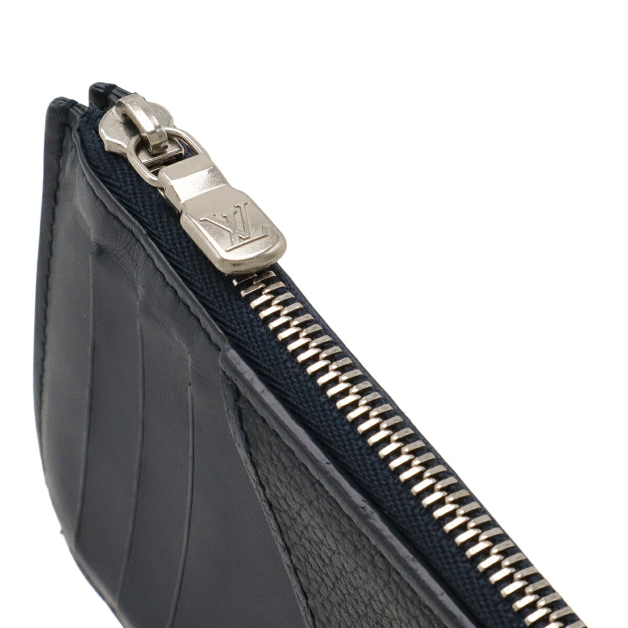 Louis Vuitton Navy Leather Coin Purse/Coin Case
