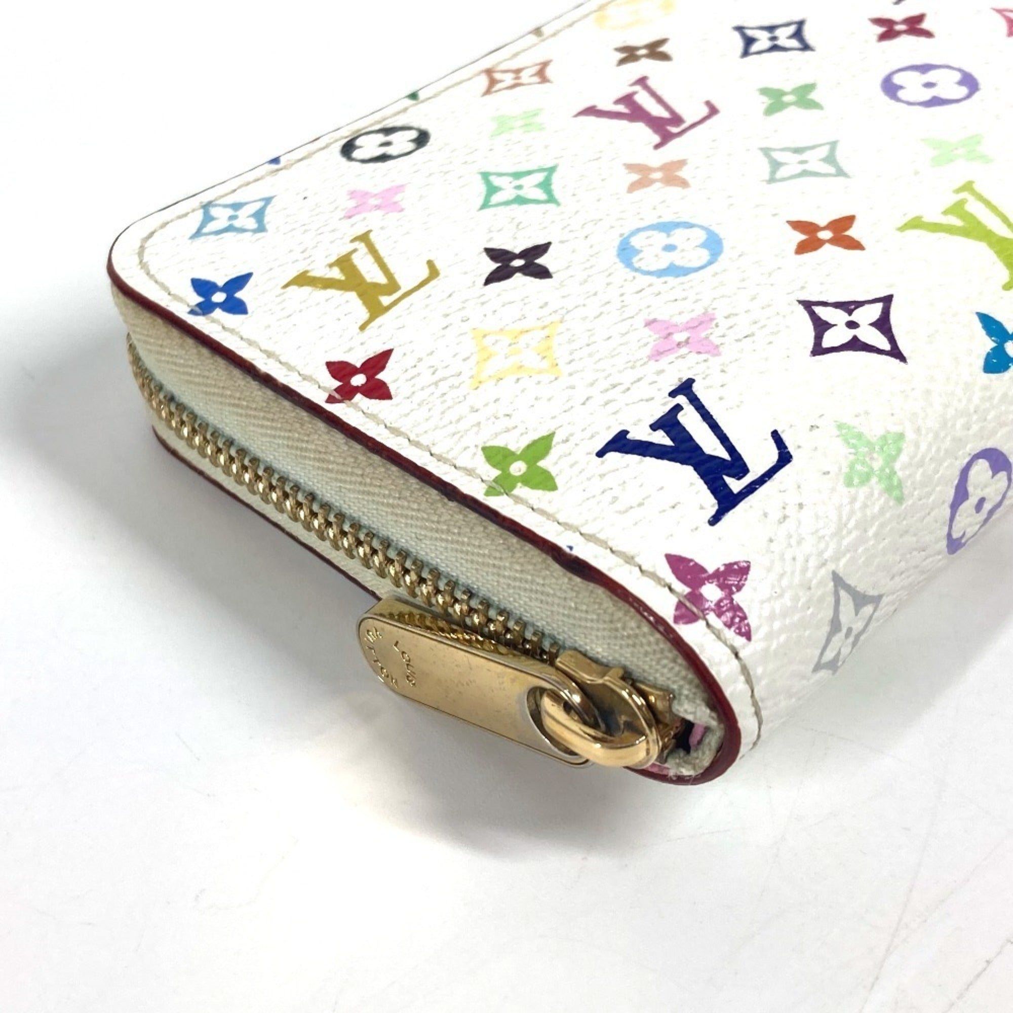 Louis Vuitton Monogram Multicolore Litchi White Monogram Multicolore Coin Purse/Coin Case
