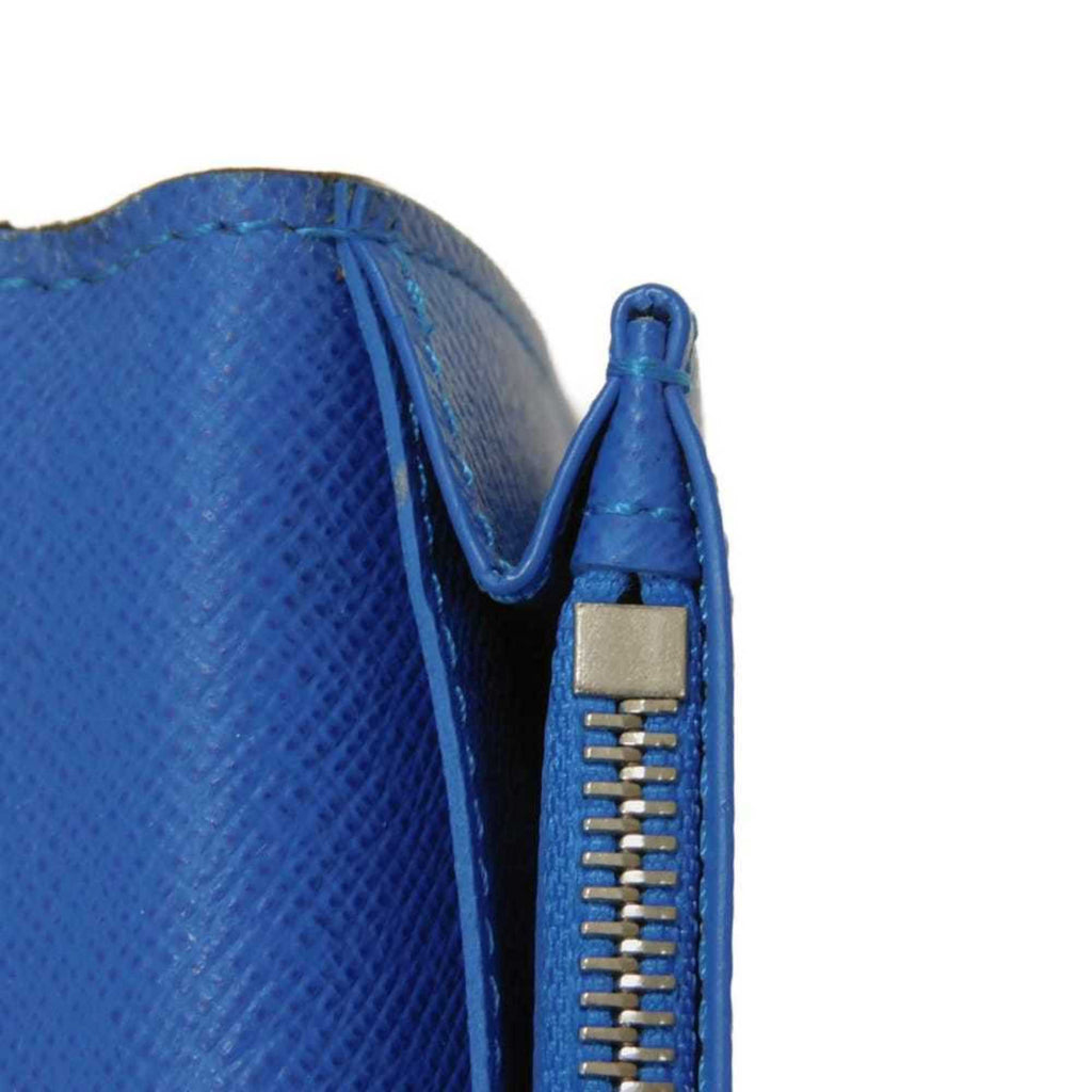 Louis Vuitton Black Blue Noir Taiga Leather Long Wallet