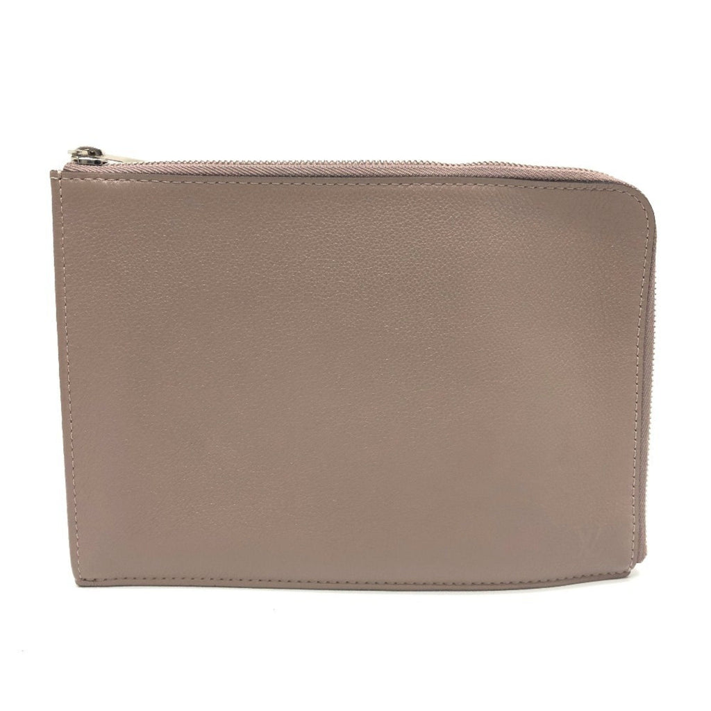 Louis Vuitton Beige Taupe Leather Clutch Bag Pochette
