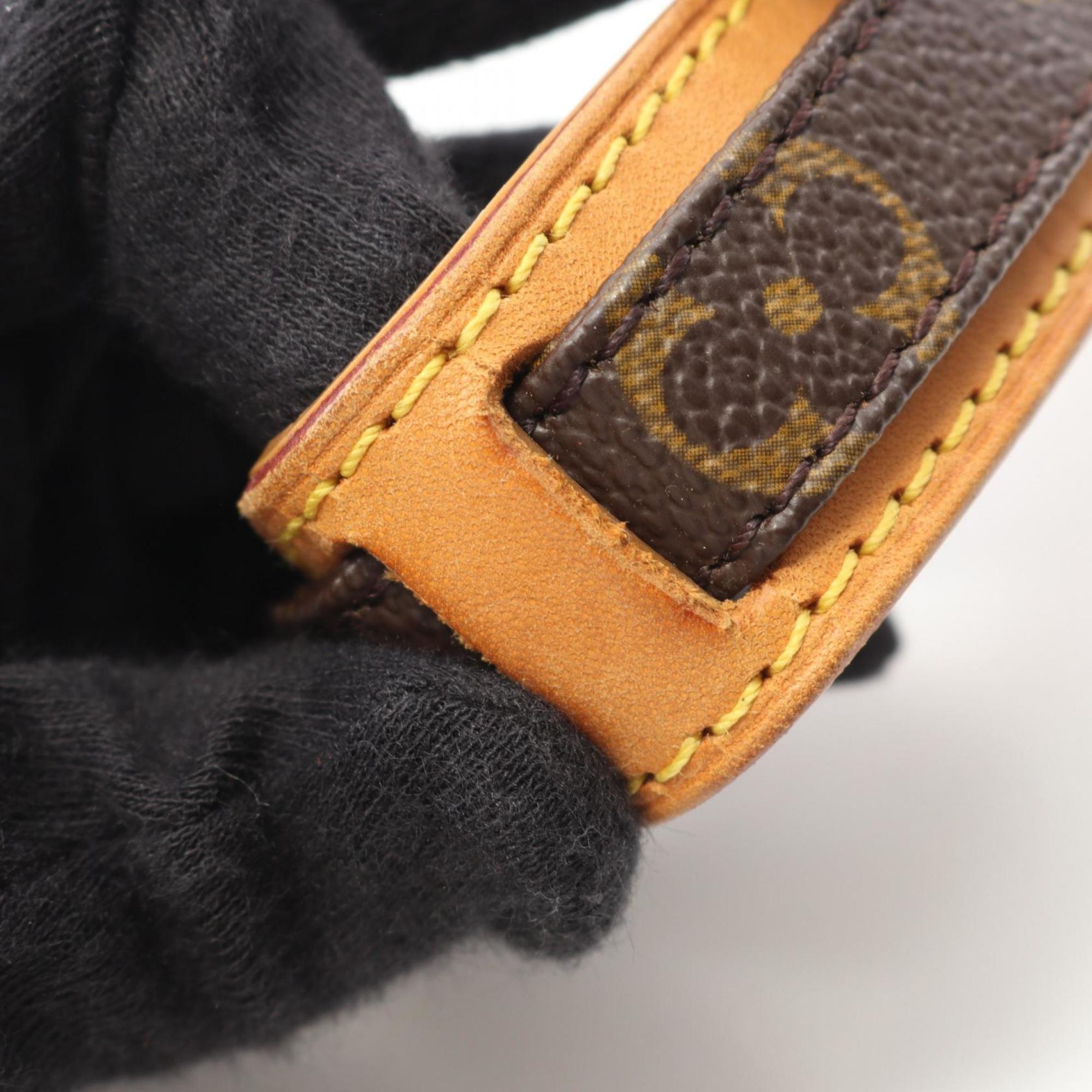 Louis Vuitton Brown Coated Canvas Leather Shoulder Bag
