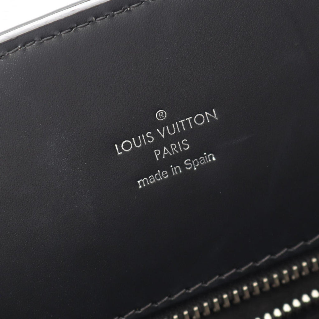 Louis Vuitton Black Blue Leather Tote Bag