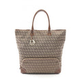 Fendi Beige Brown Canvas Leather Tote Bag