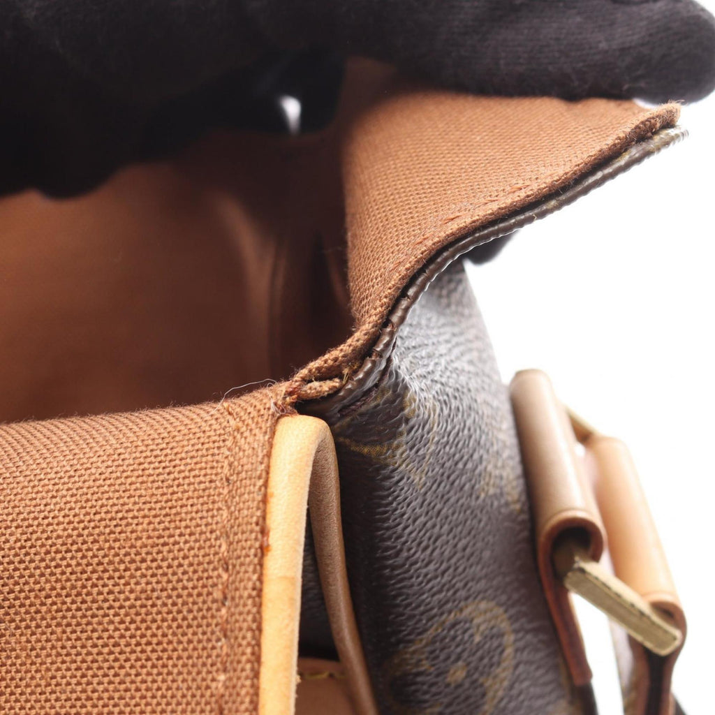 Louis Vuitton Brown Coated Canvas Leather Shoulder Bag