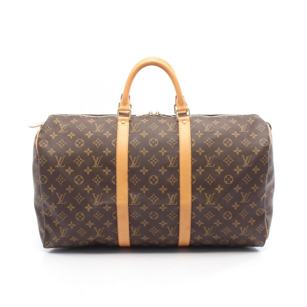 Louis Vuitton Brown Coated Canvas Leather Boston Bag