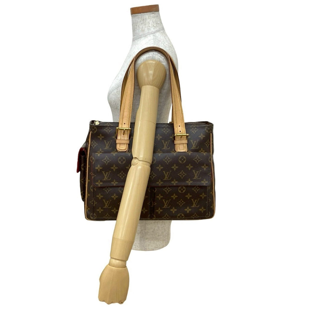 Louis Vuitton Brown Leather Pvc Handbag Tote Bag