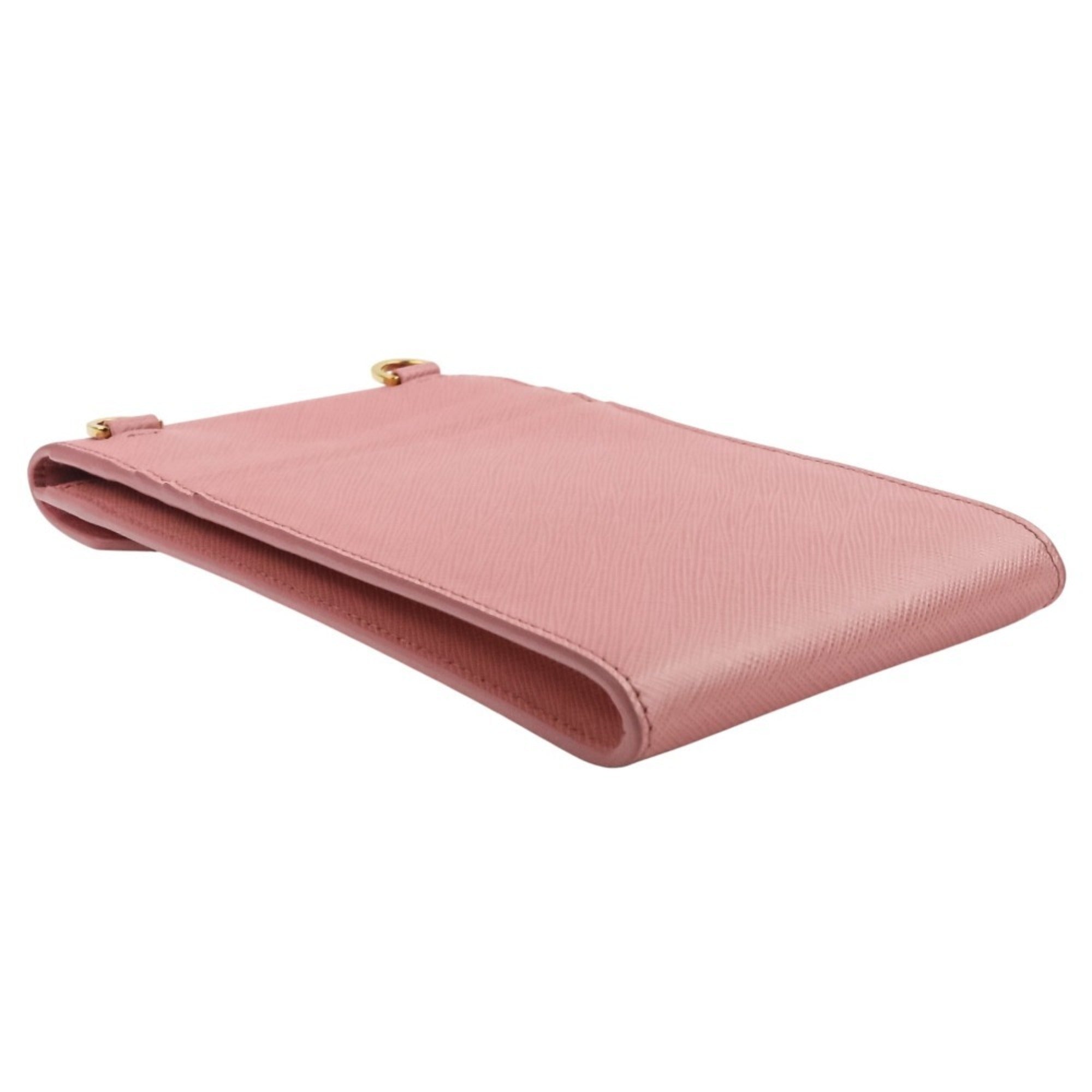 Prada Pink Leather Pochette Shoulder Bag