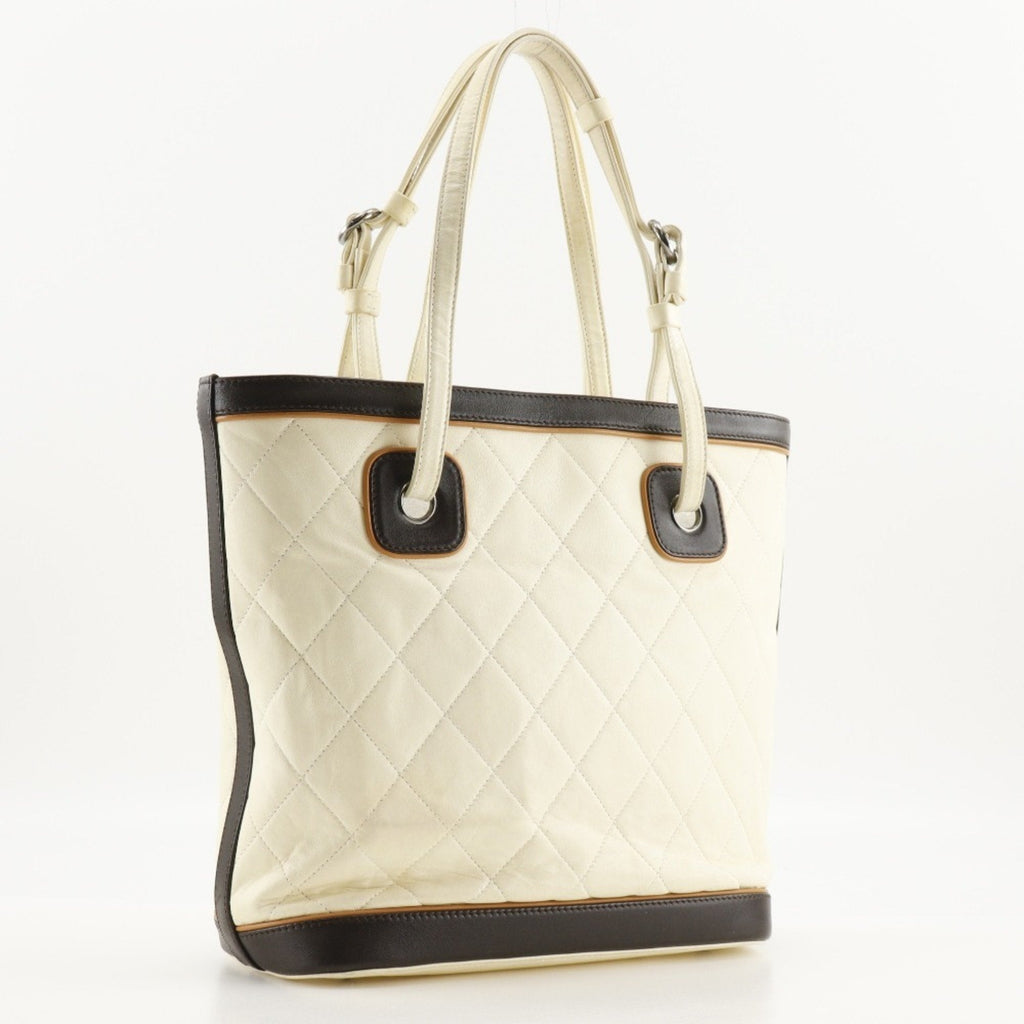 Chanel Ivory Leather Tote Bag