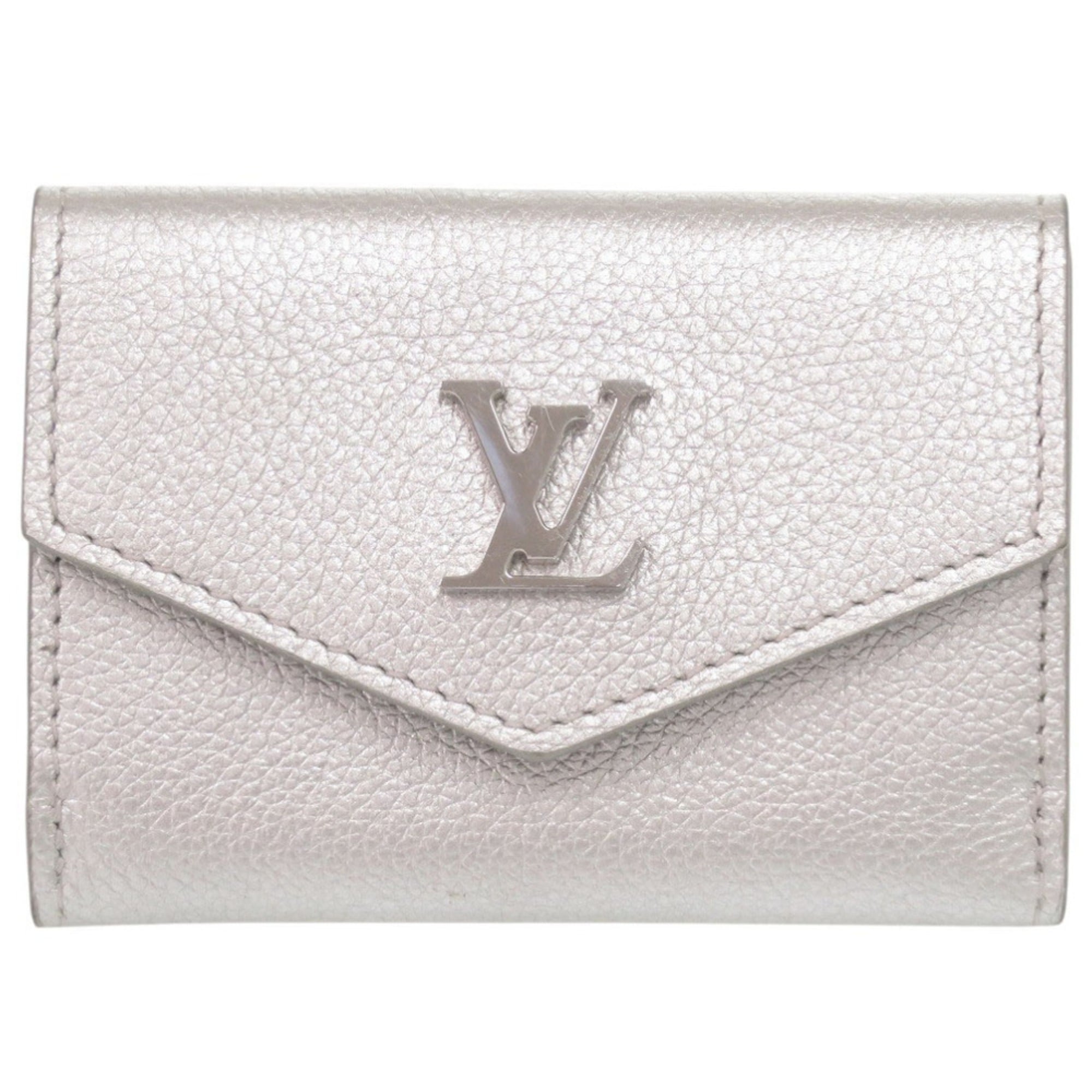 Louis Vuitton Silver Leather Wallet (Tri-Fold)