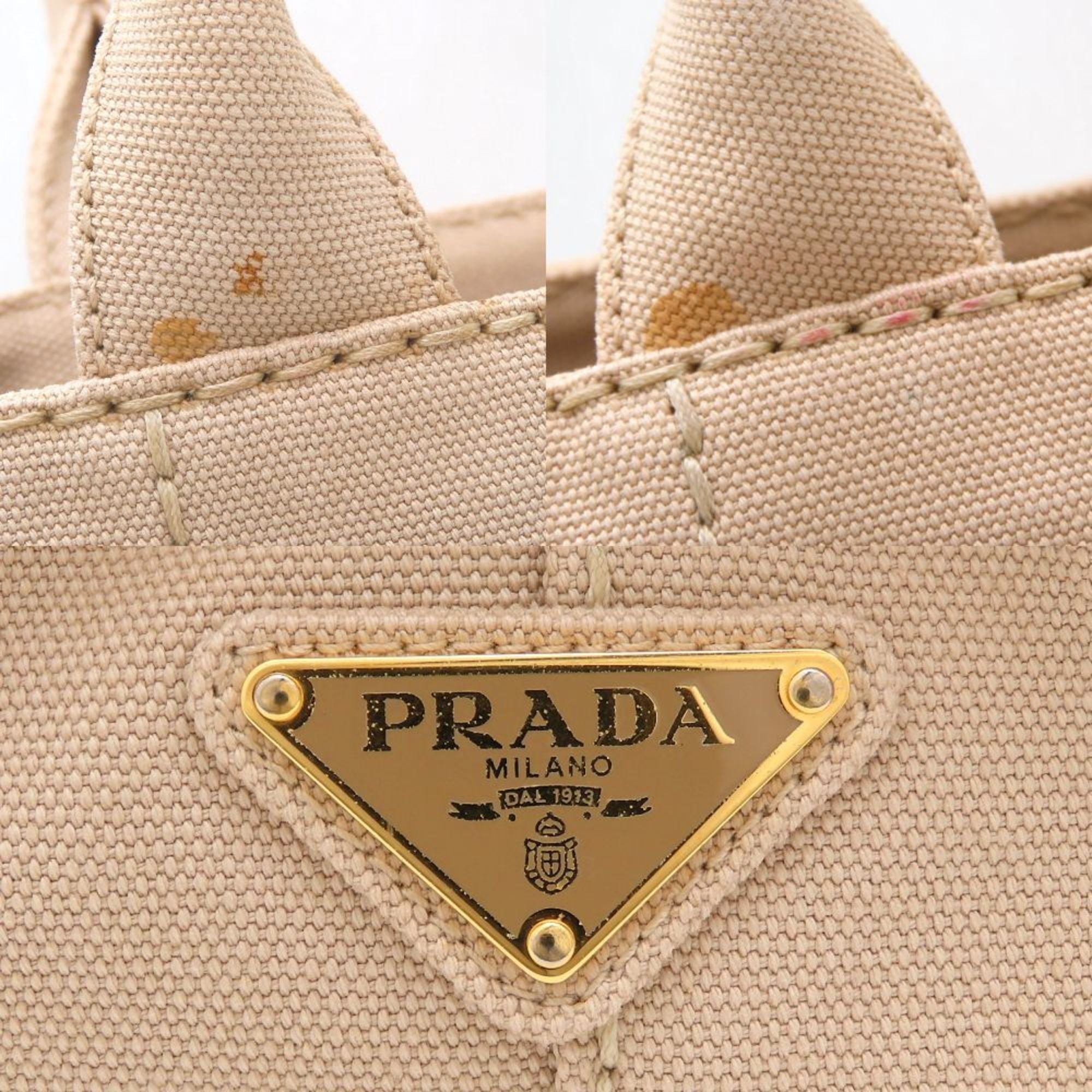 Prada Beige Canvas Handbag