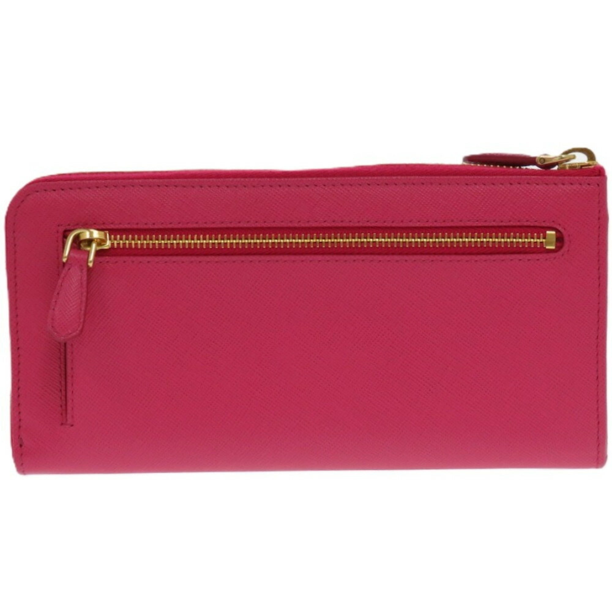 Prada Pink Leather Long Wallet (Bi-Fold)