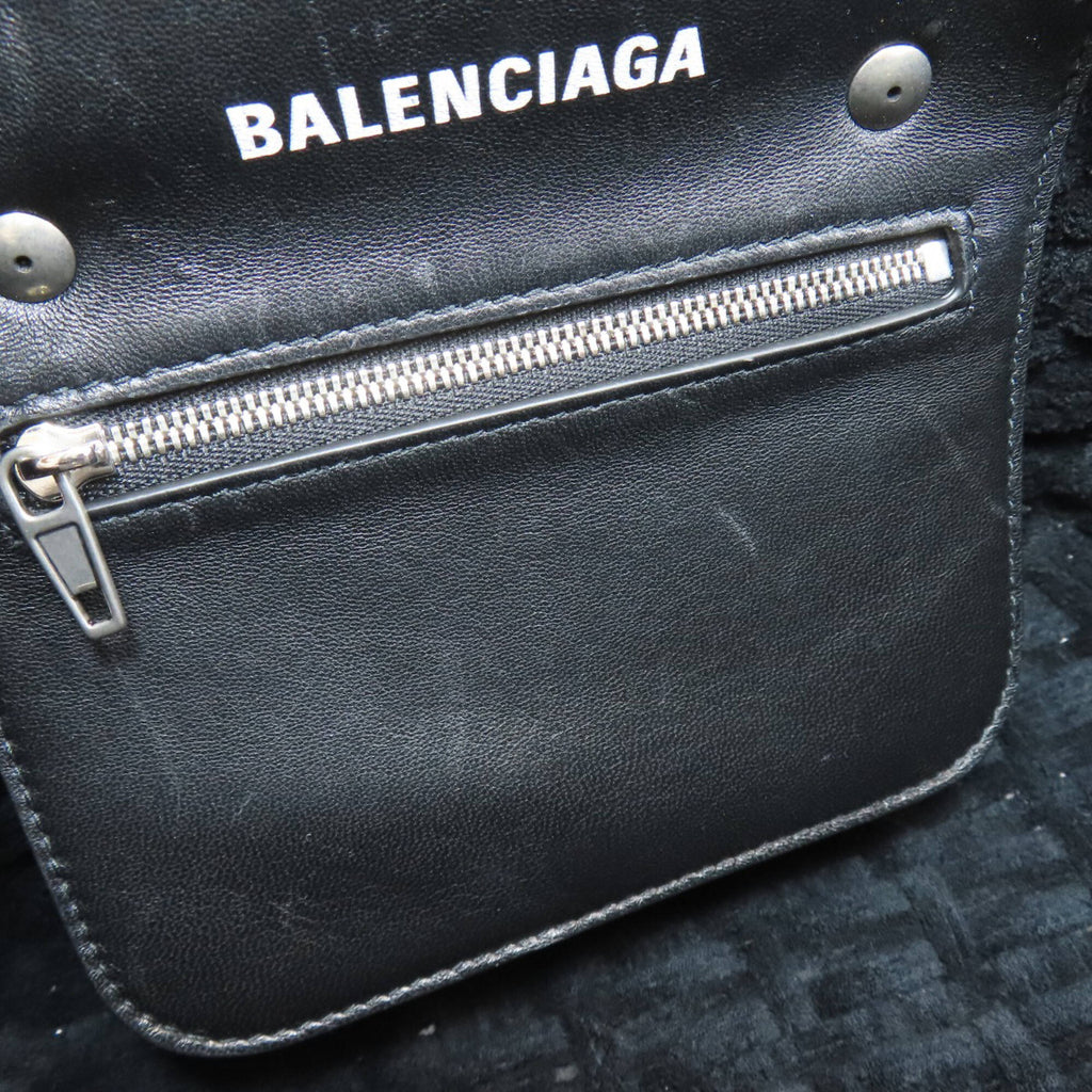 Balenciaga Black Pile Fabric Hand