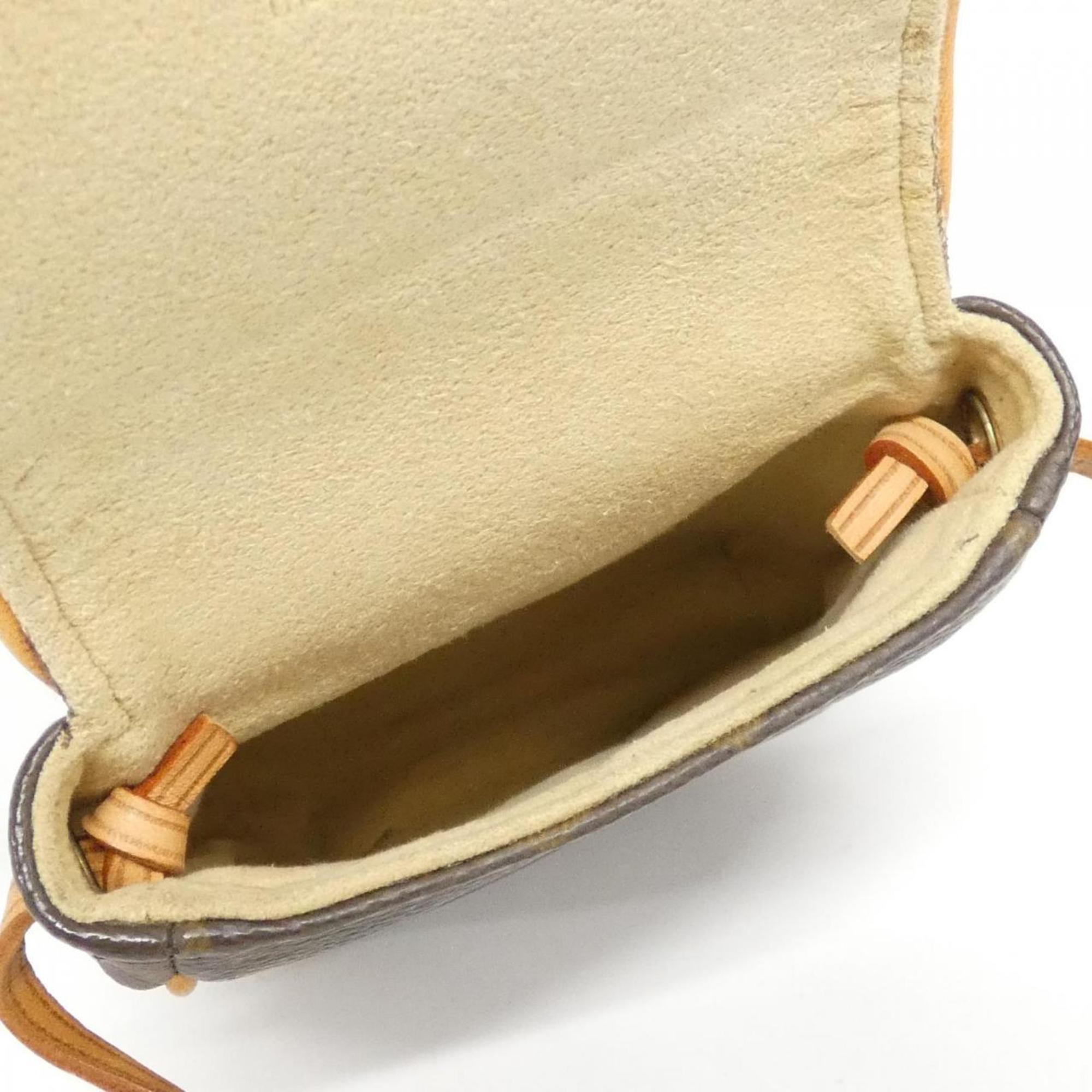 Louis Vuitton Marron Coated Canvas Pochette Shoulder Bag