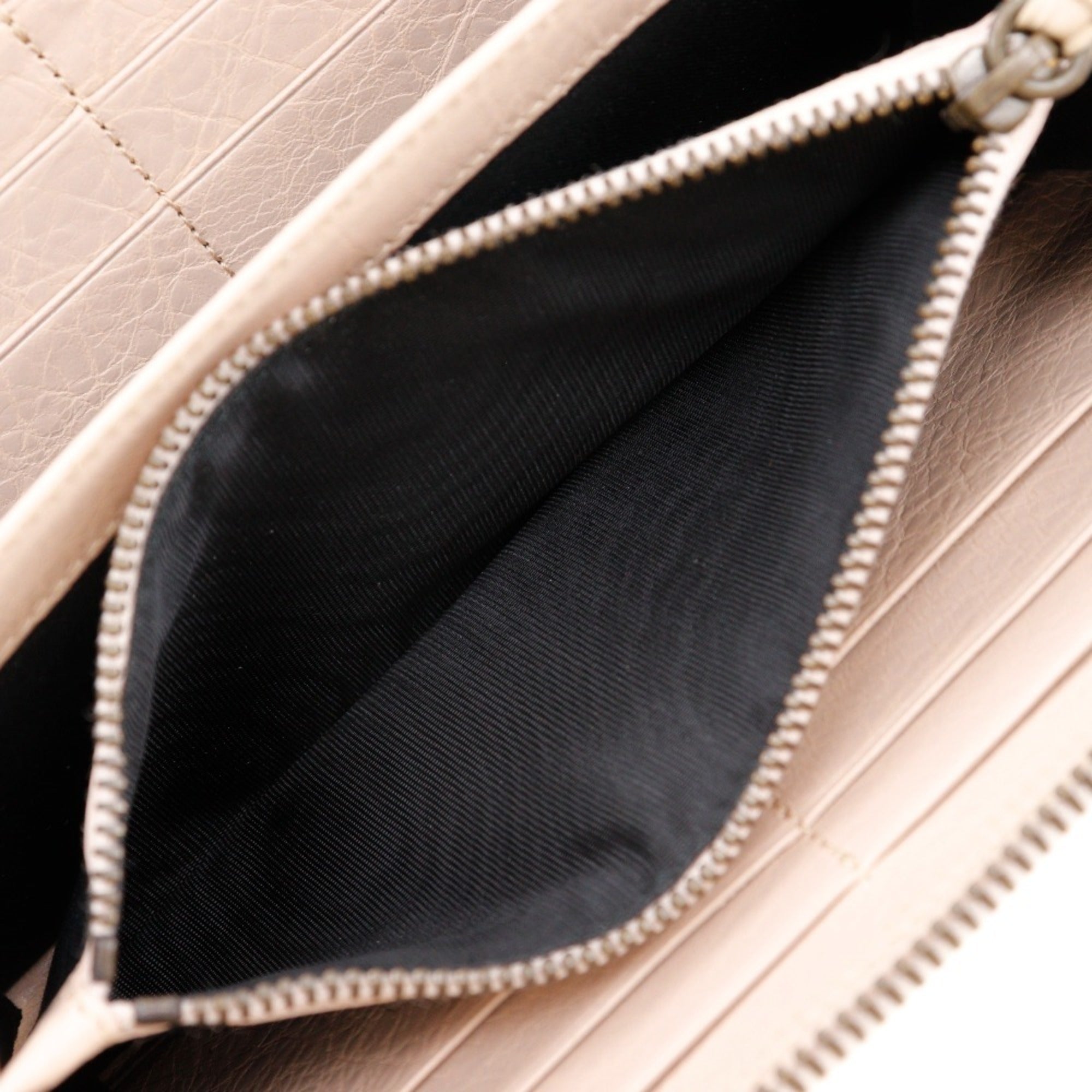 Balenciaga Beige Pink Leather Coin Purse/Coin Case