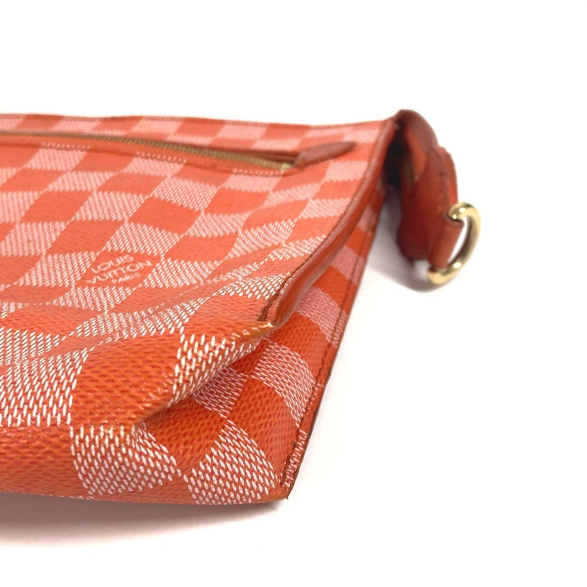 Louis Vuitton Damier Orange Pimont Damier Canvas Clutch Bag Pouch Shoulder Bag