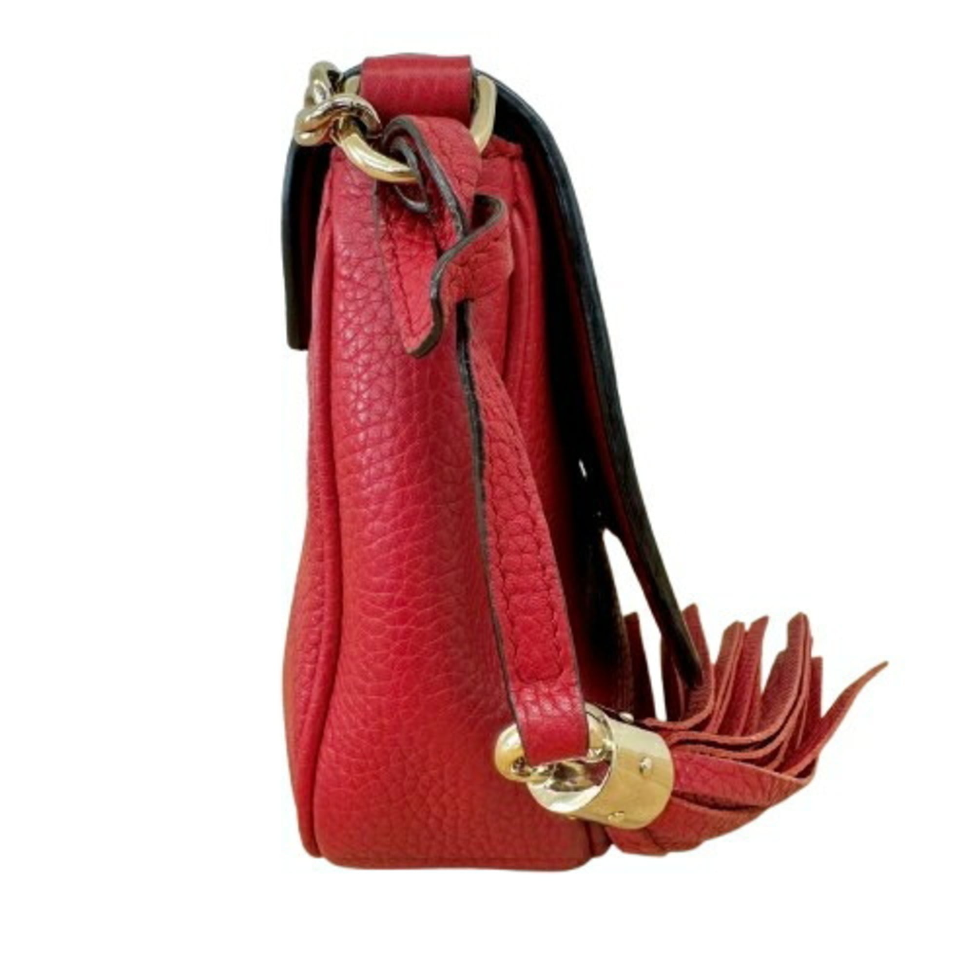 Gucci Soho Red Color Leather Shoulder Bag (Pre-Owned)