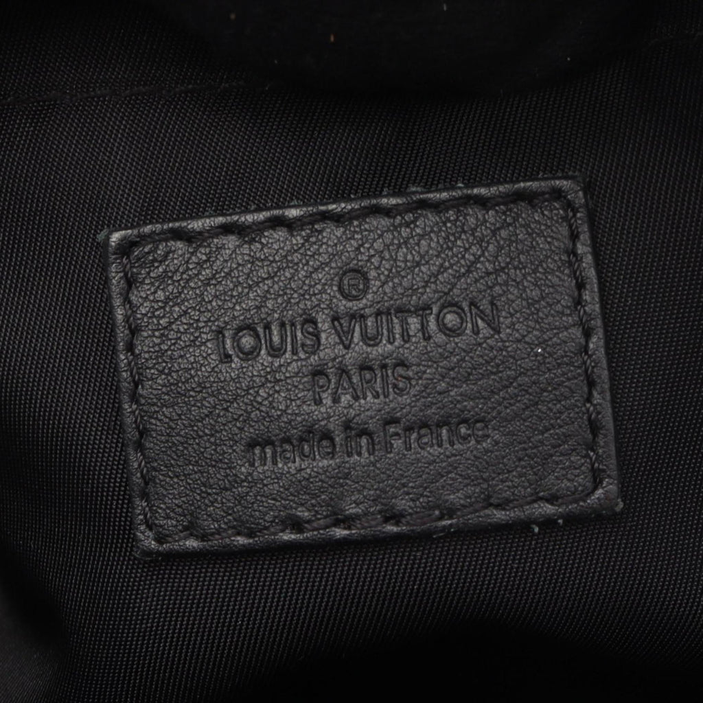 Louis Vuitton Black Brown Coated Canvas Leather Backpack Handbag