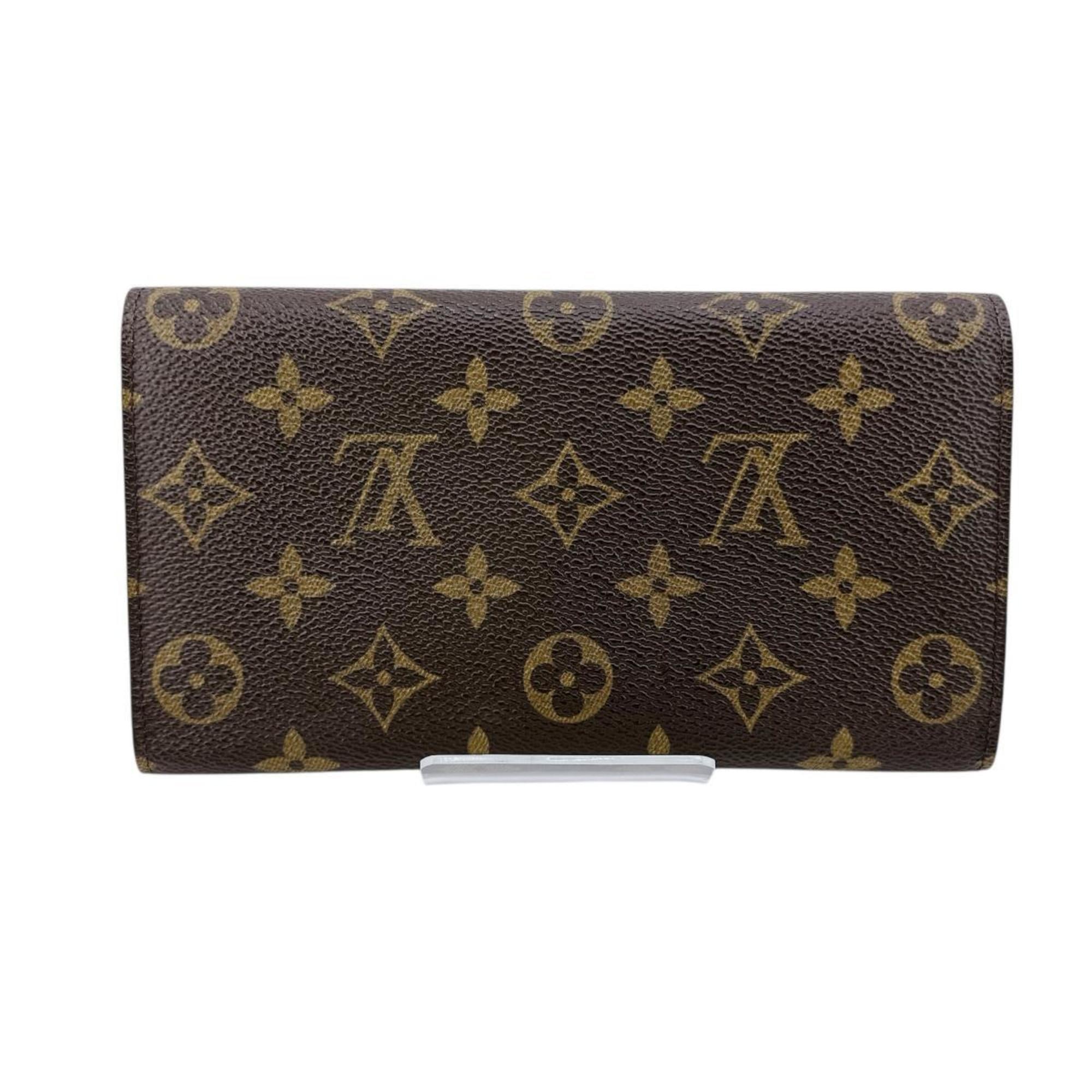 Louis Vuitton Brown Monogram Long Wallet (Tri-Fold)