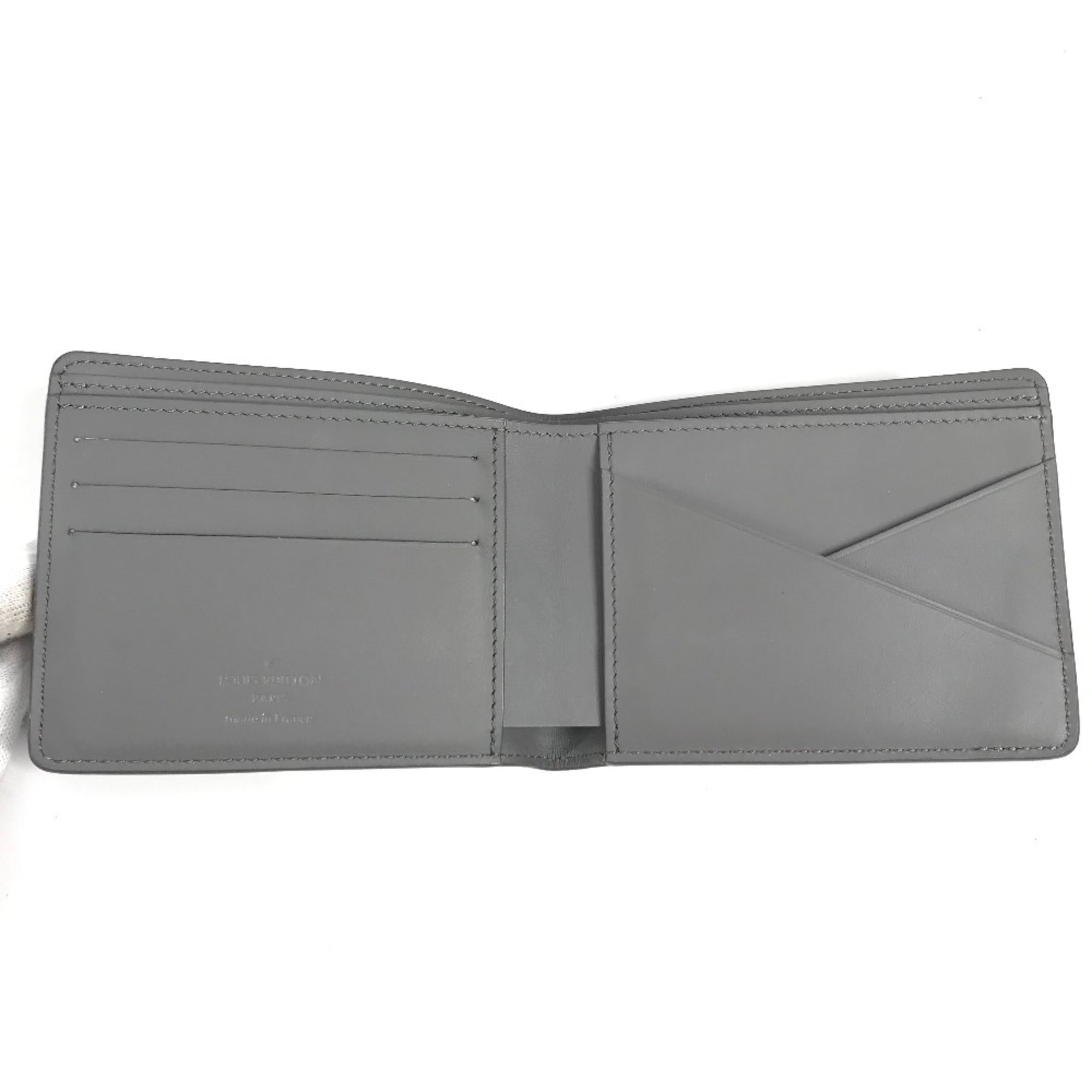 Louis Vuitton Gray Leather Wallet