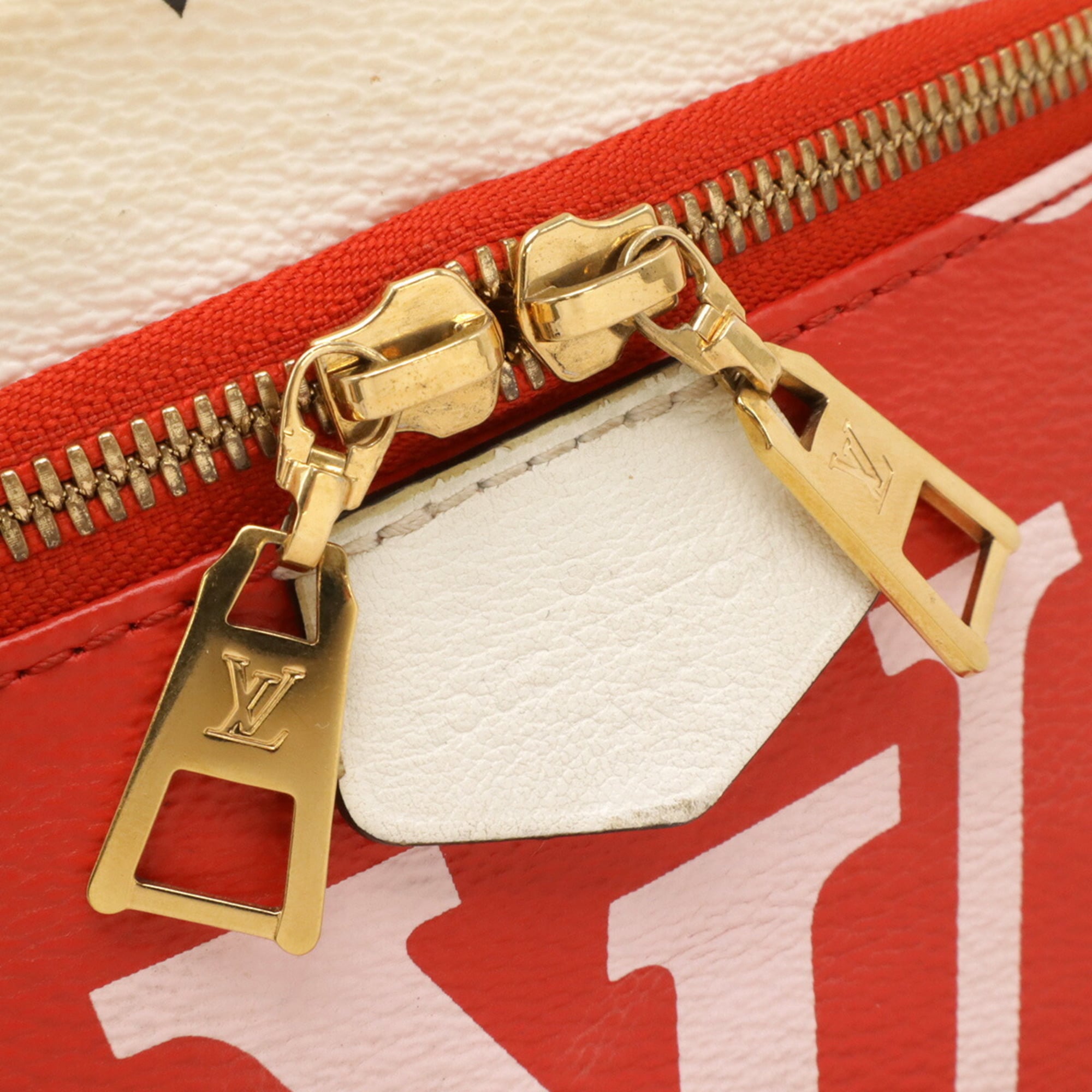 Louis Vuitton Pink Red Color Rouge White Pvc Coated Canvas Leather Fanny Pack
