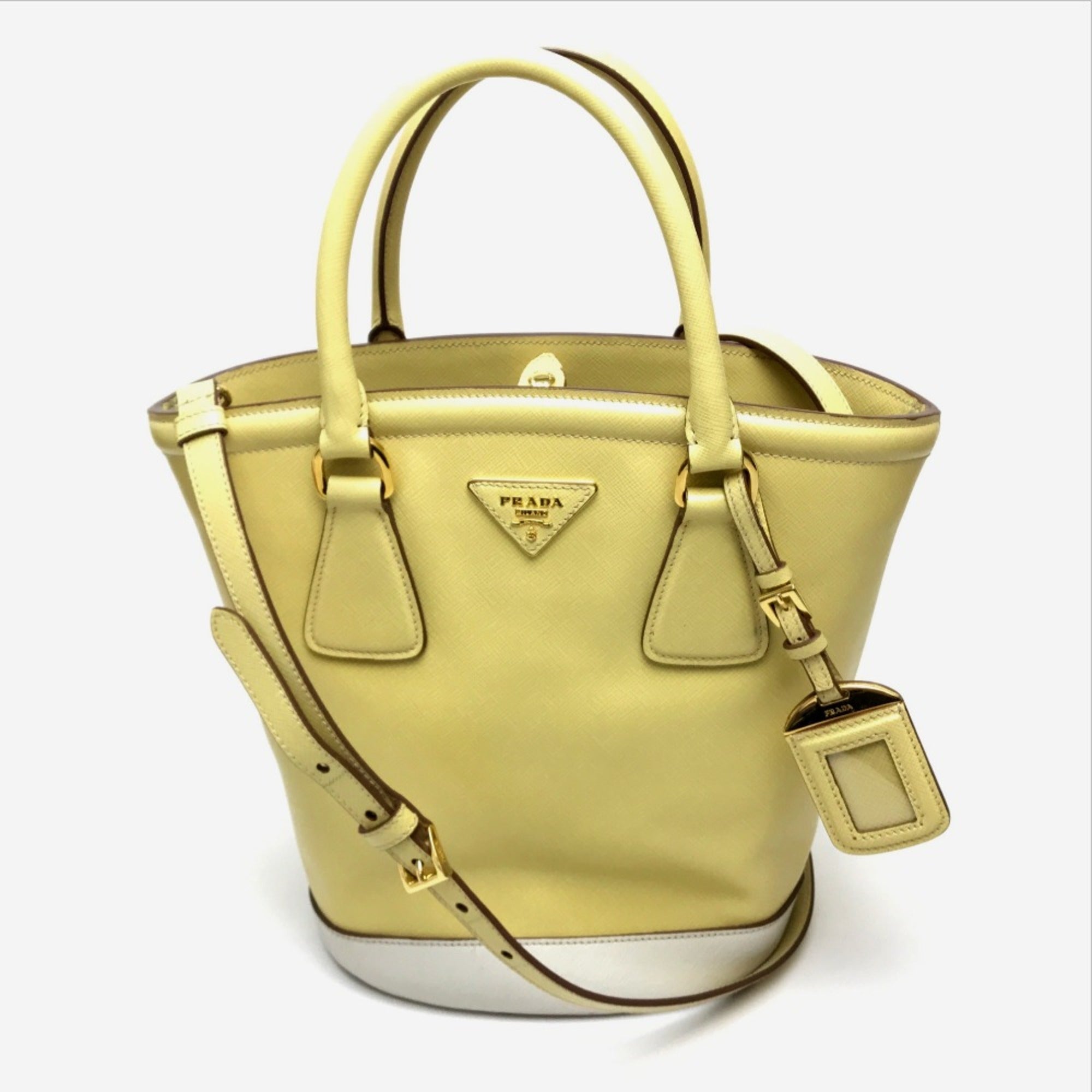 Prada Yellow Leather Shoulder Bag