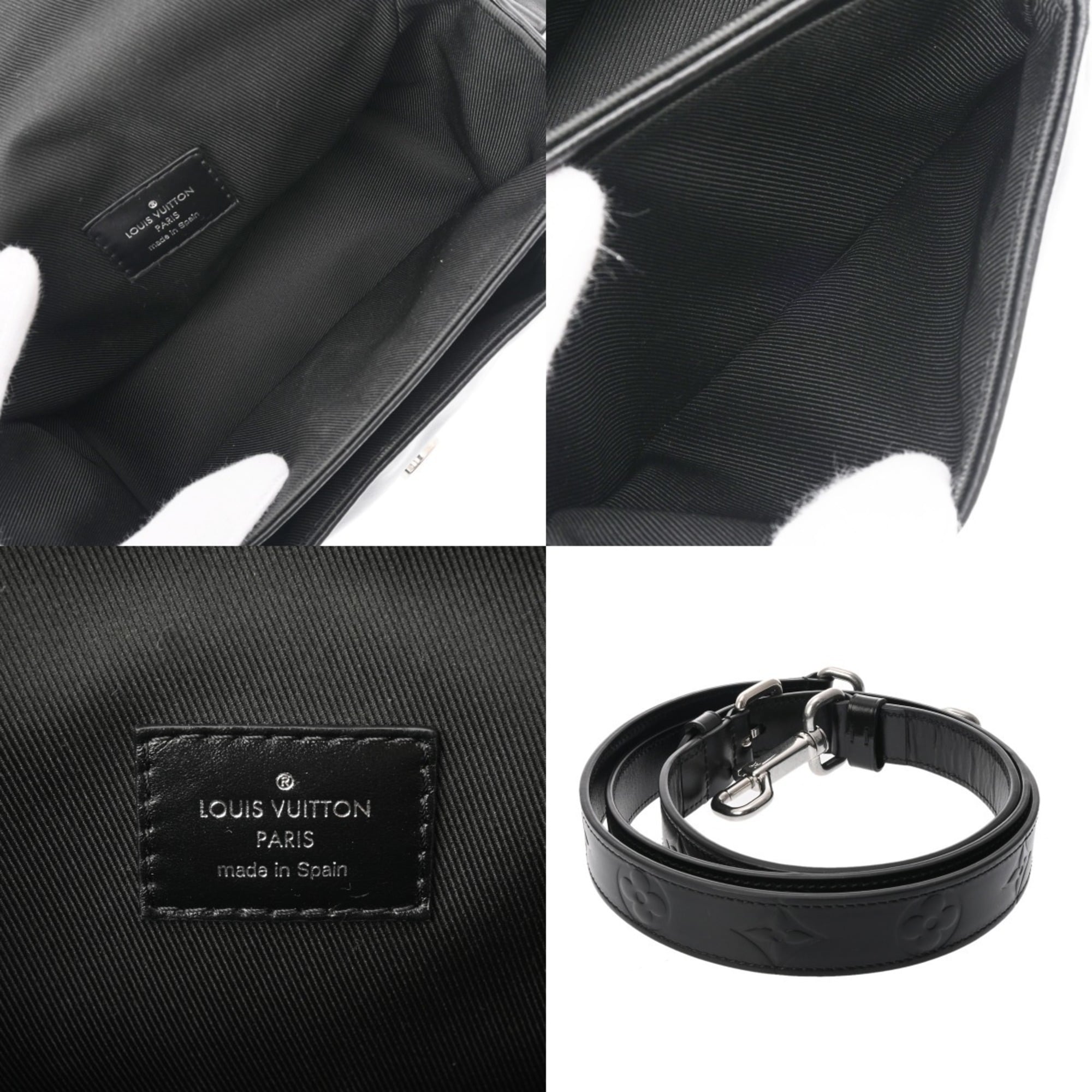 Louis Vuitton Black Leather Shoulder Bag