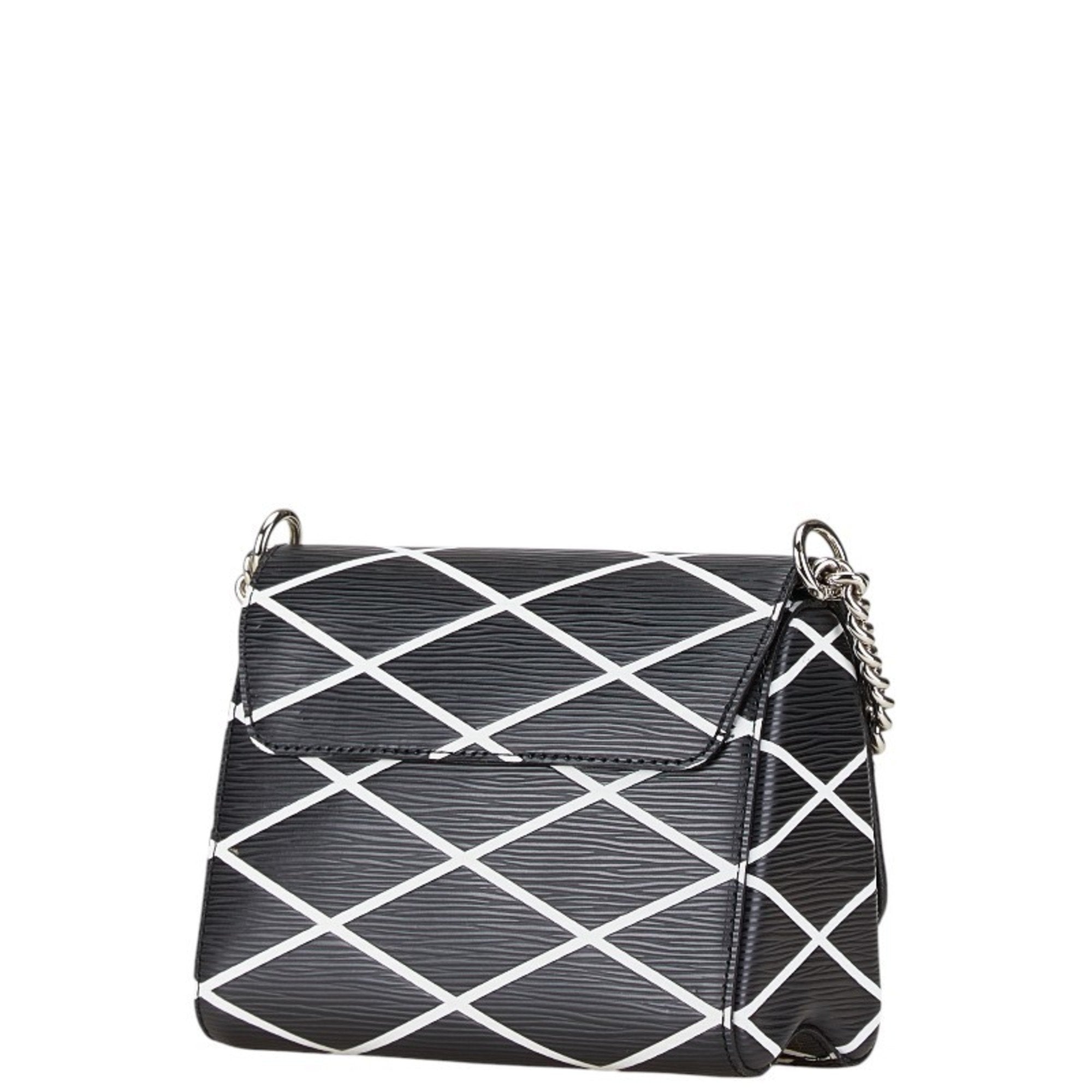Louis Vuitton Black Noir White Leather Shoulder Bag