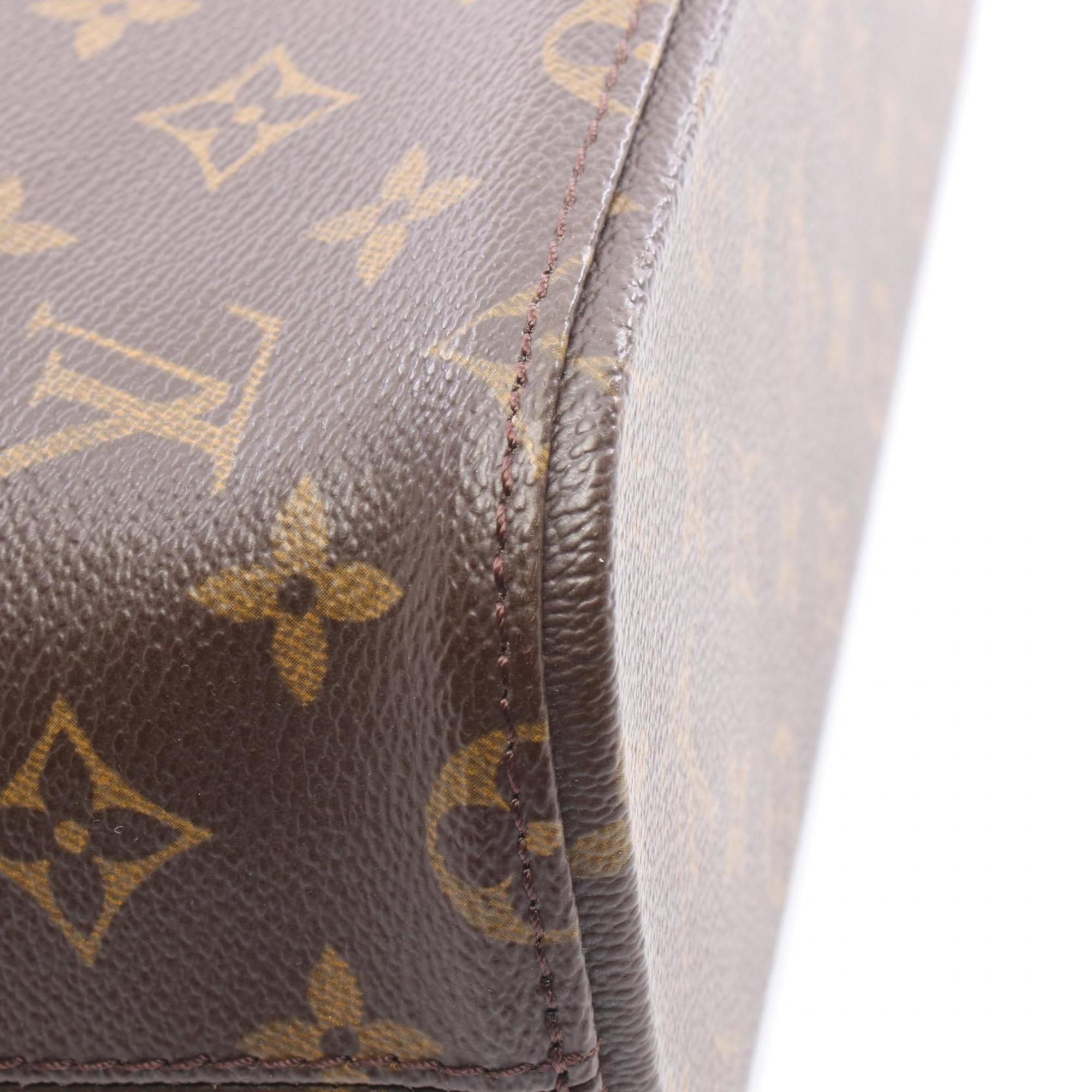 Louis Vuitton Brown Coated Canvas Leather Handbag Tote Bag
