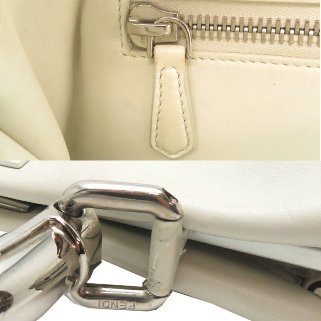 Fendi Peekaboo White Leather Handbag