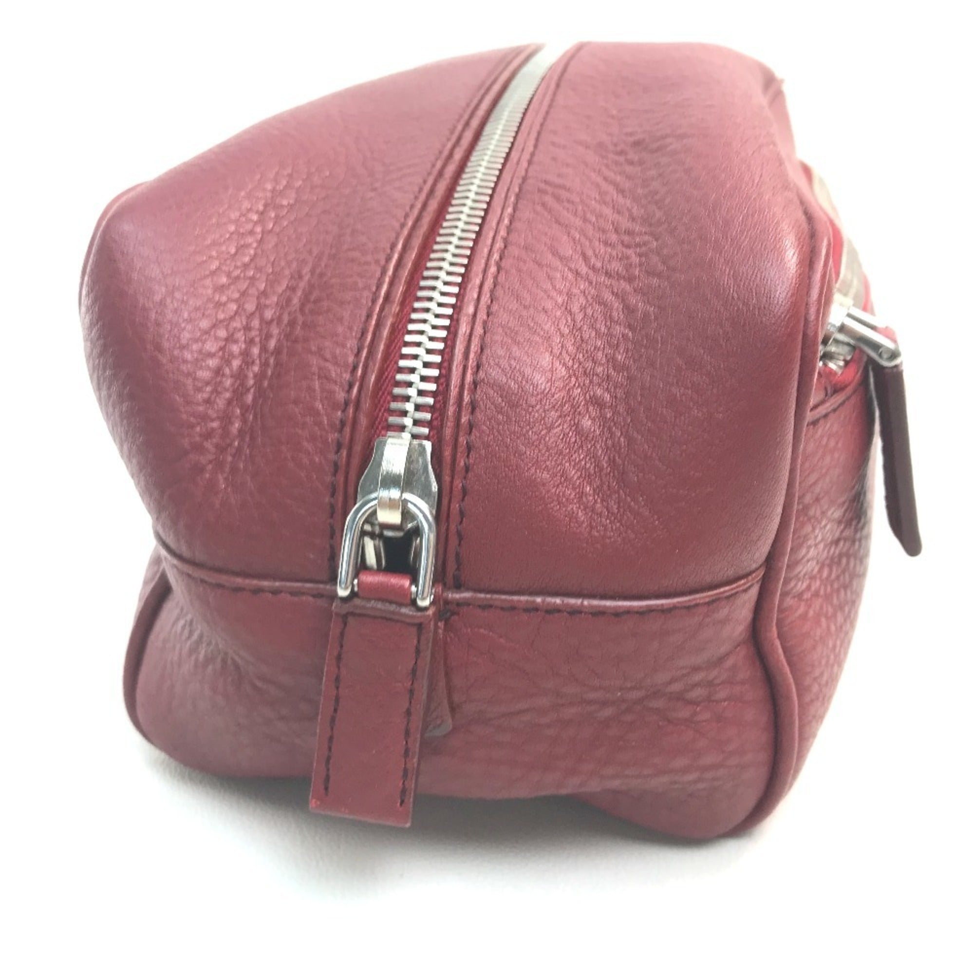 Prada Red Color Leather Pouch