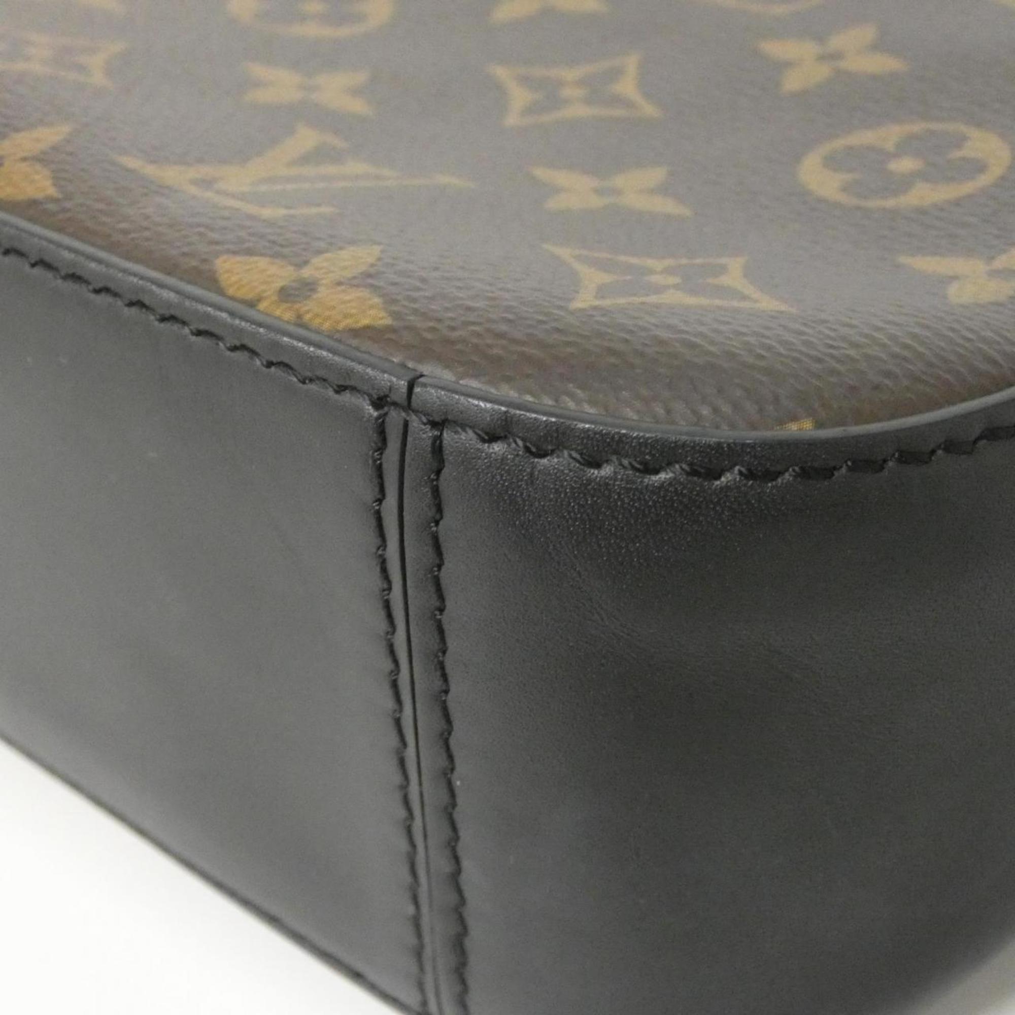 Louis Vuitton Black Marron Coated Canvas Leather Shoulder Bag