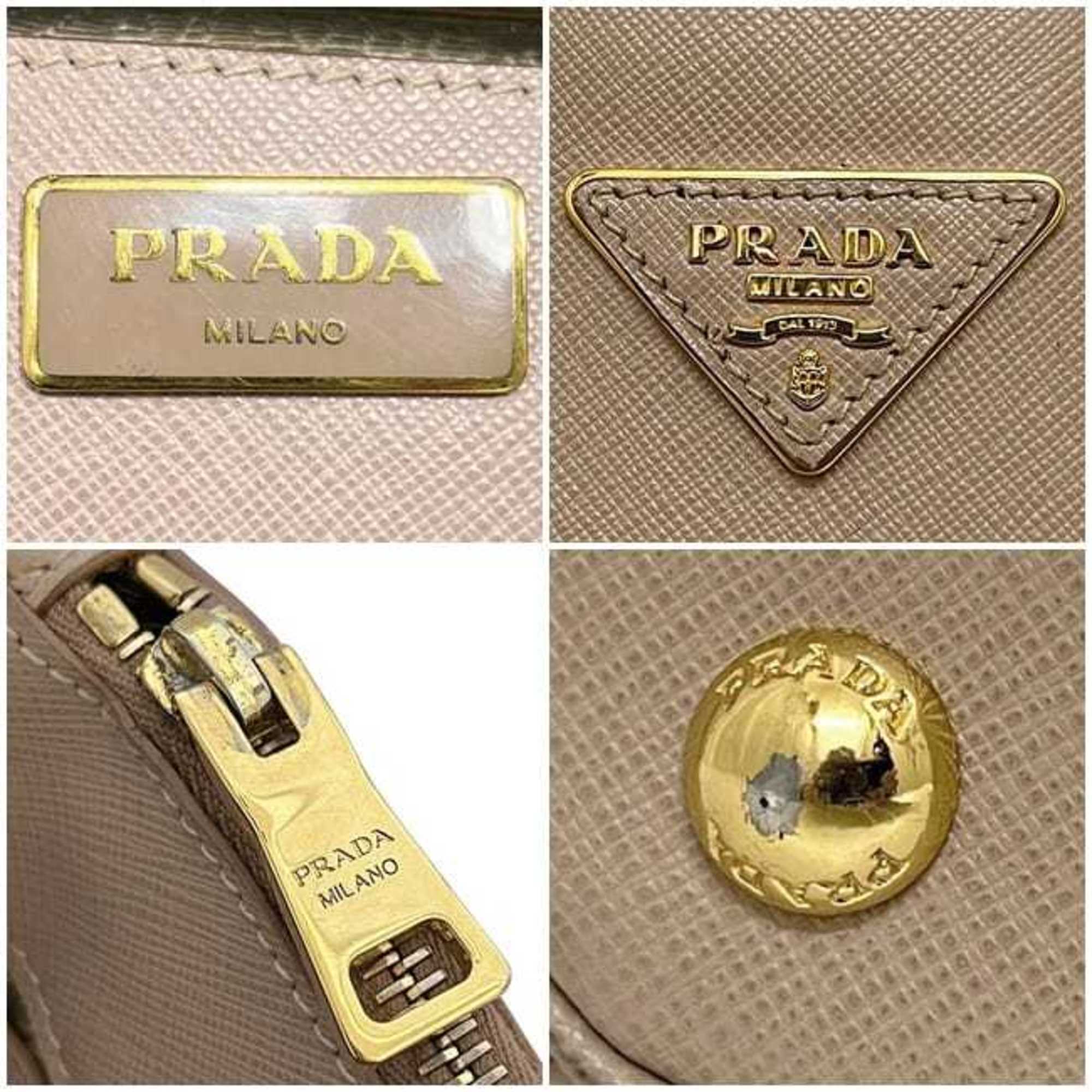 Prada Beige Saffiano Triangle Handbag Shoulder Bag