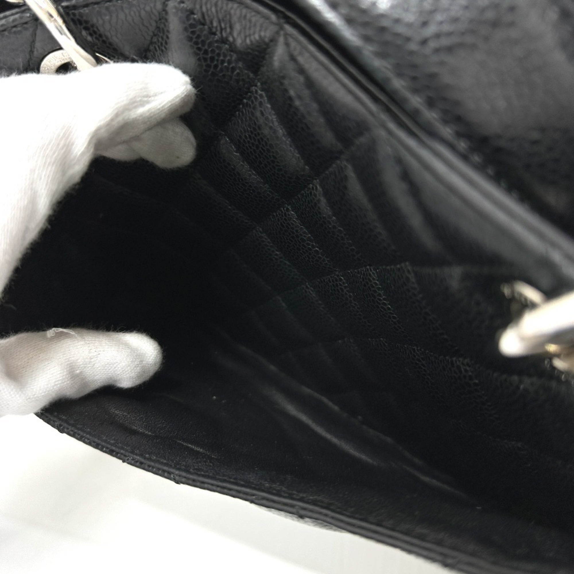 Chanel Black Grained Calfskin Handbag Tote Bag