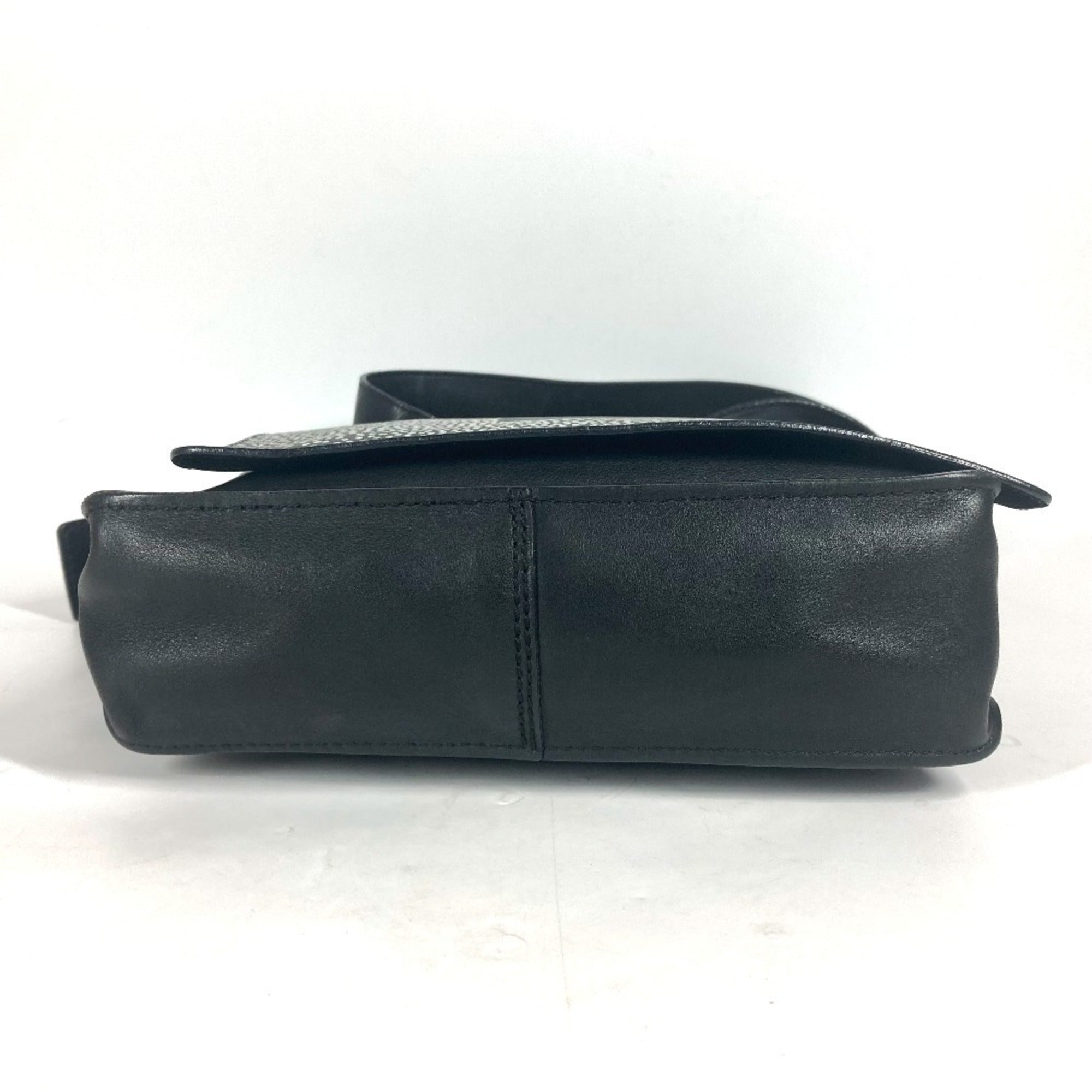 Chanel Black White Leather Shoulder Bag