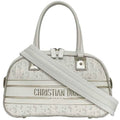 Christian Dior Trotter White Leather Rubber Boston Bag Handbag (Pre-Owned)
