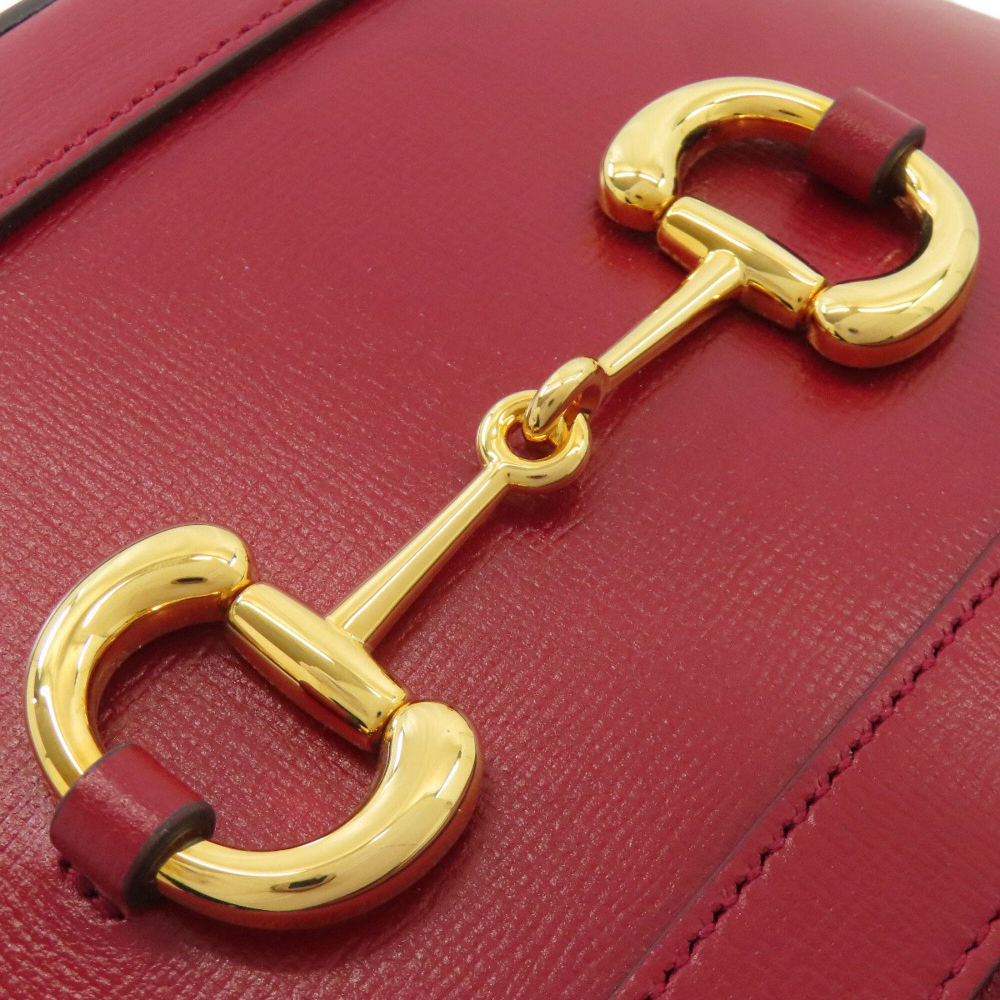 Gucci Red Color Leather Shoulder Bag (Pre-Owned)