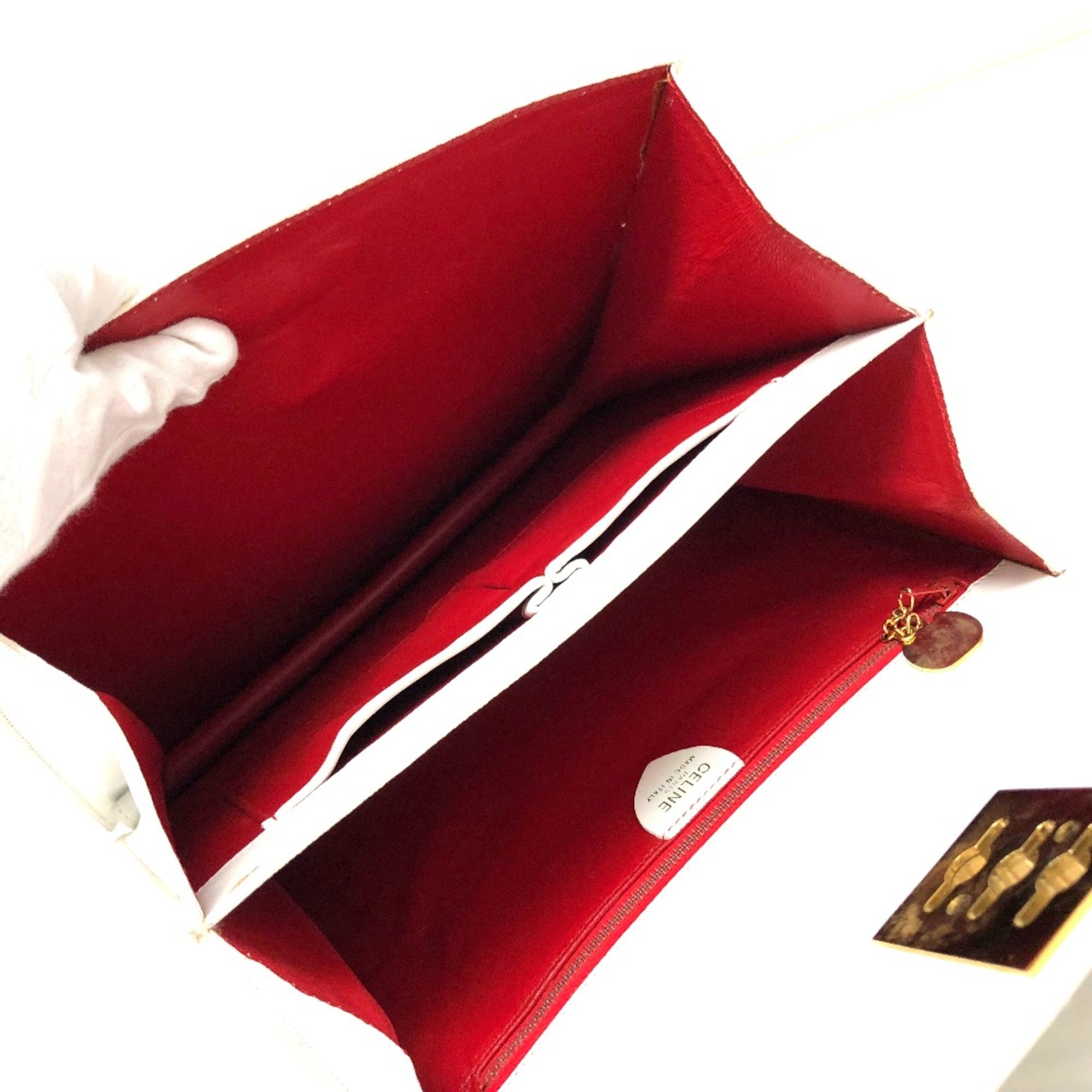 Celine White Leather Handbag